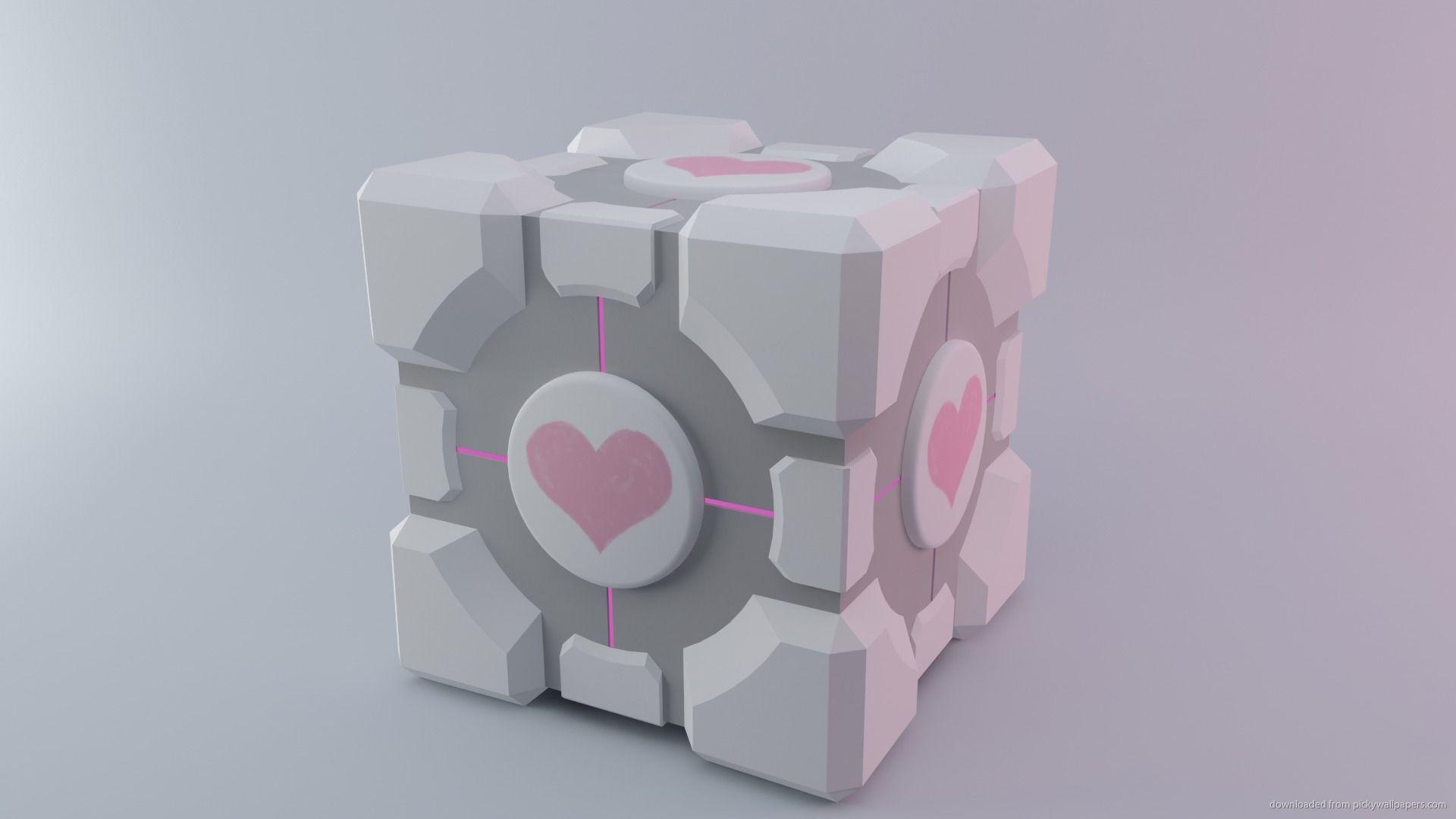 portal companion cube wallpaper