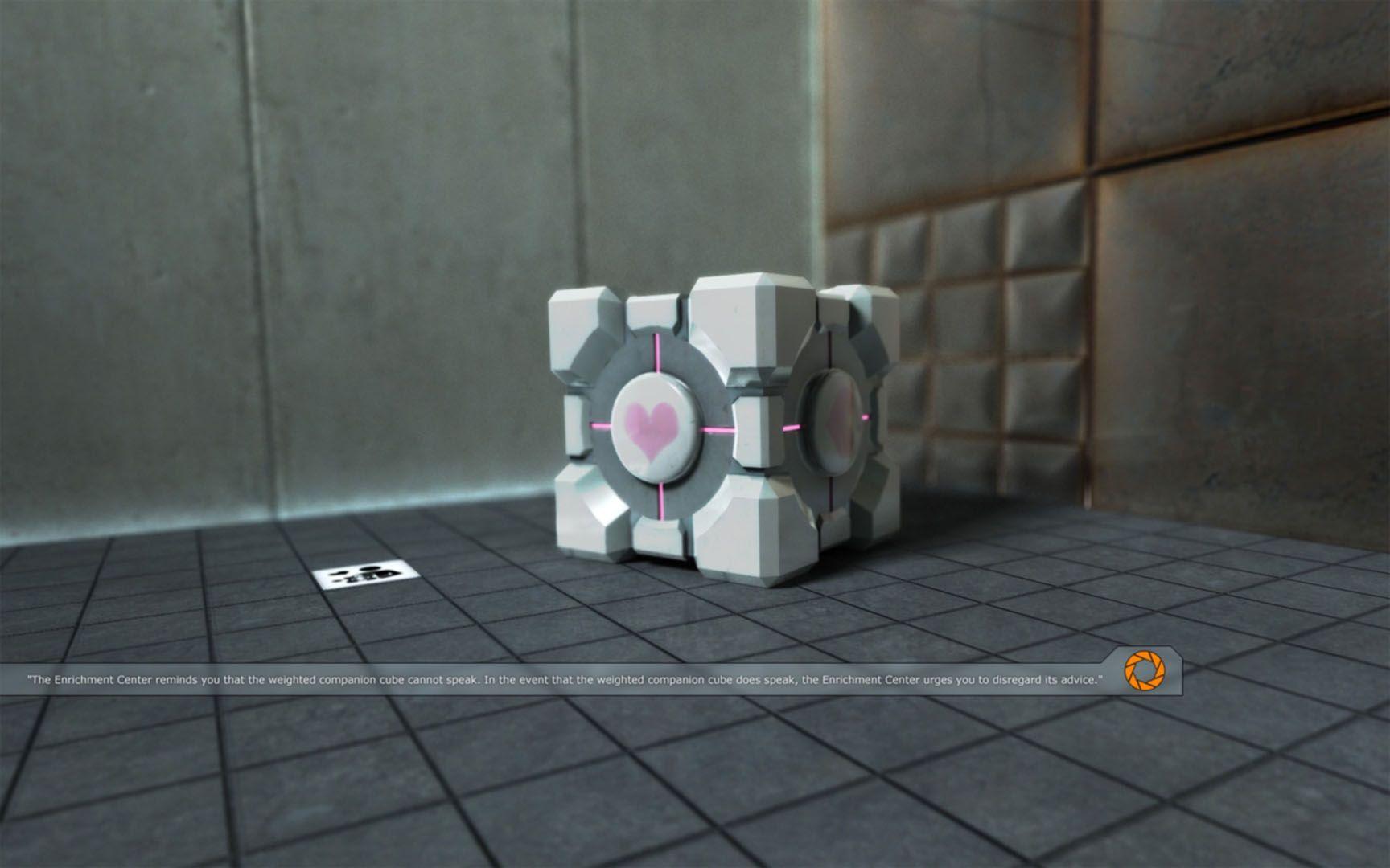 1728x1080 Lovely Companion Cube 2 Wallpaper