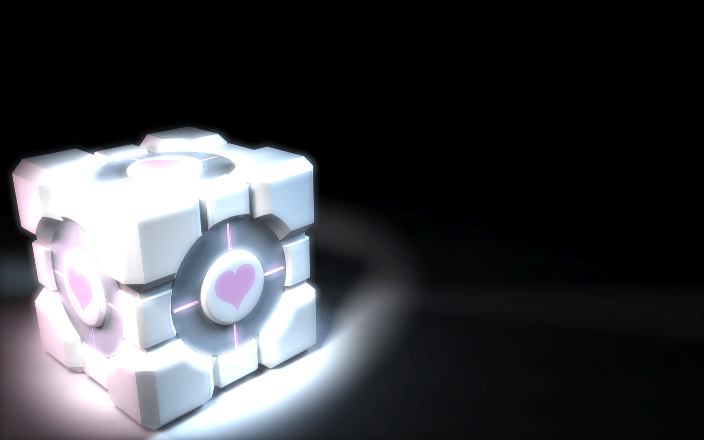 1440x900 Companion Cube wallpaper
