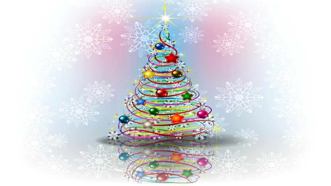 1366x768 Winter: Pine Xmas Tree Holiday Christmas Winter HD Wallpaper HD 16:9