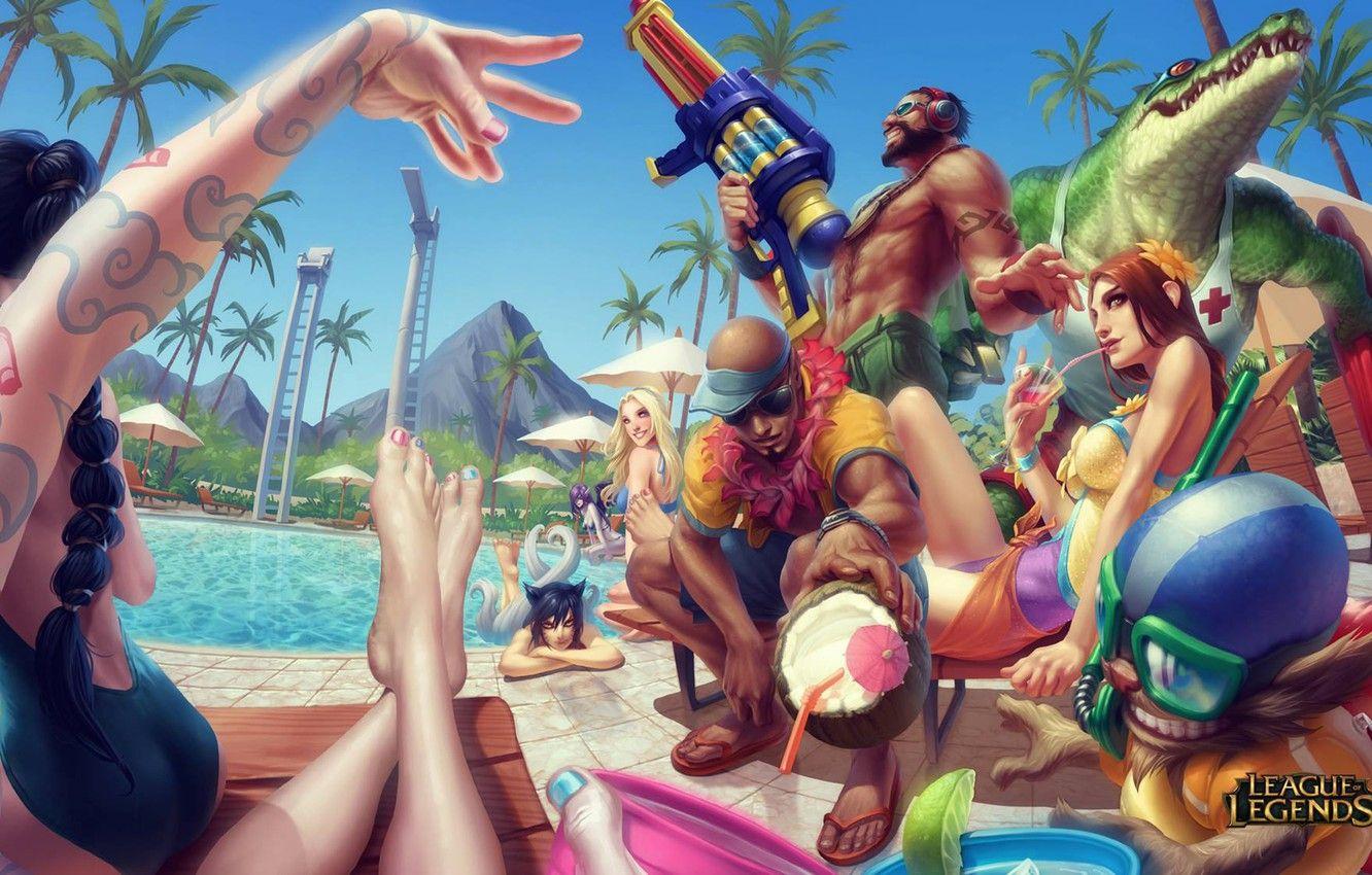 1332x850 Wallpaper pool, party, lol, League of Legends image for desktop, section игры