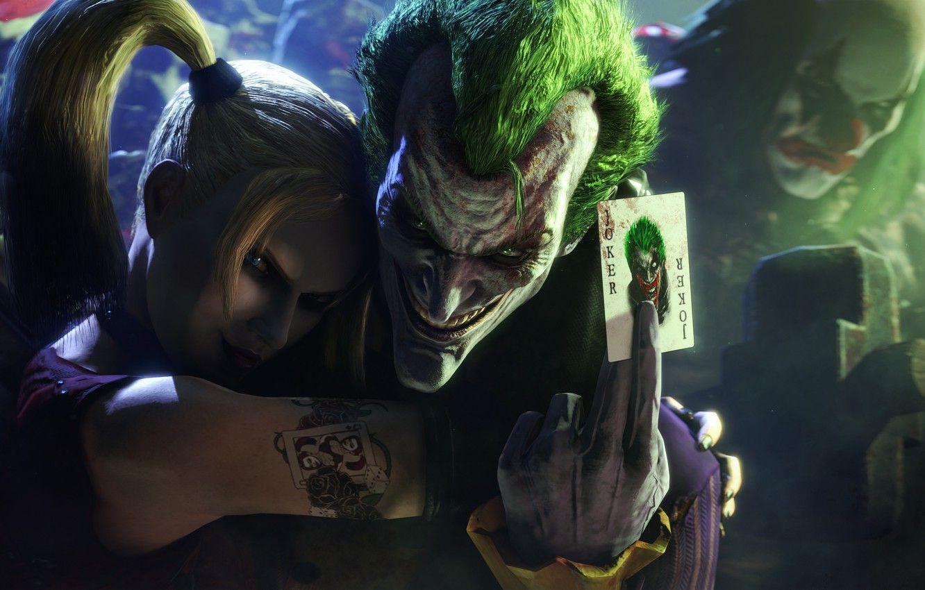 1332x850 Wallpaper face, smile, map, Joker, Batman: Arkham City, Harley Quinn, Harleen Frances Quinzel image for desktop, section игры