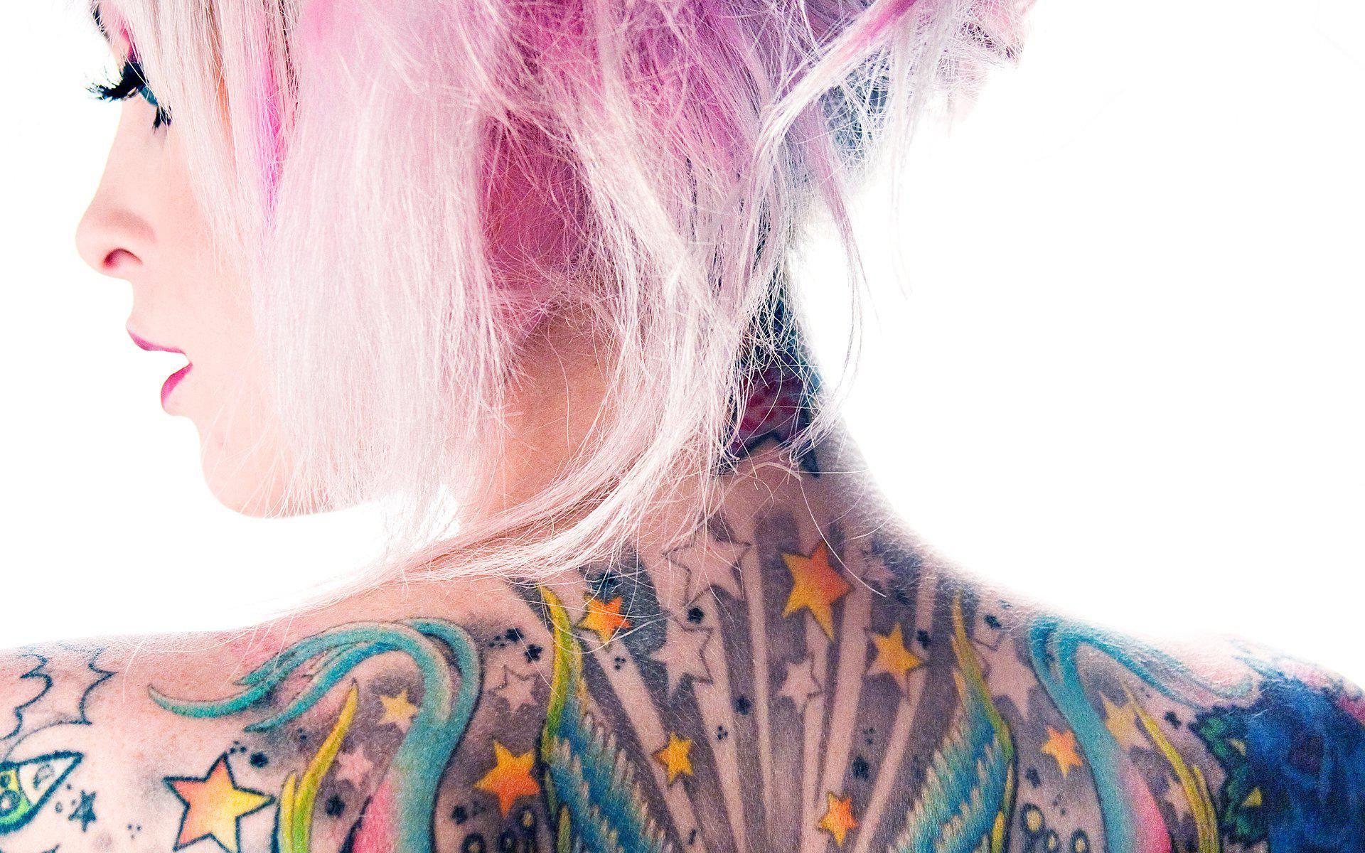 1920x1200 Woman, desktop, back, wallpaper, tattoos, image