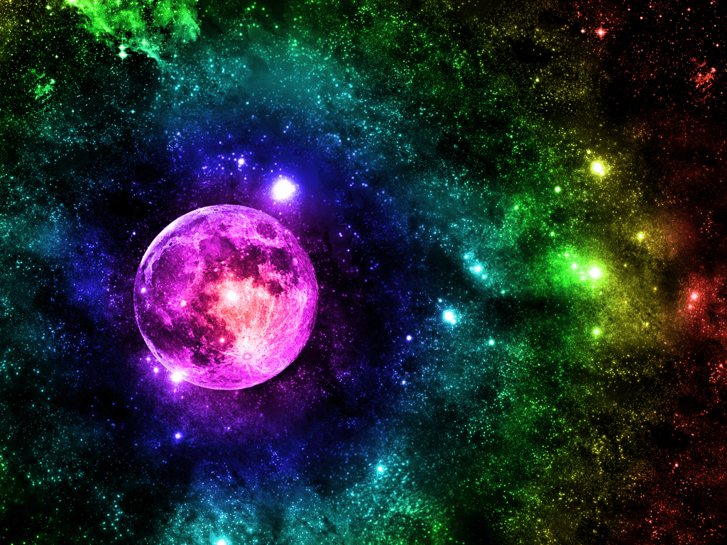 1024x768 Rainbow Space Wallpaper Background. Wallpaper Background, Colorful Artwork, Modern Art Picture
