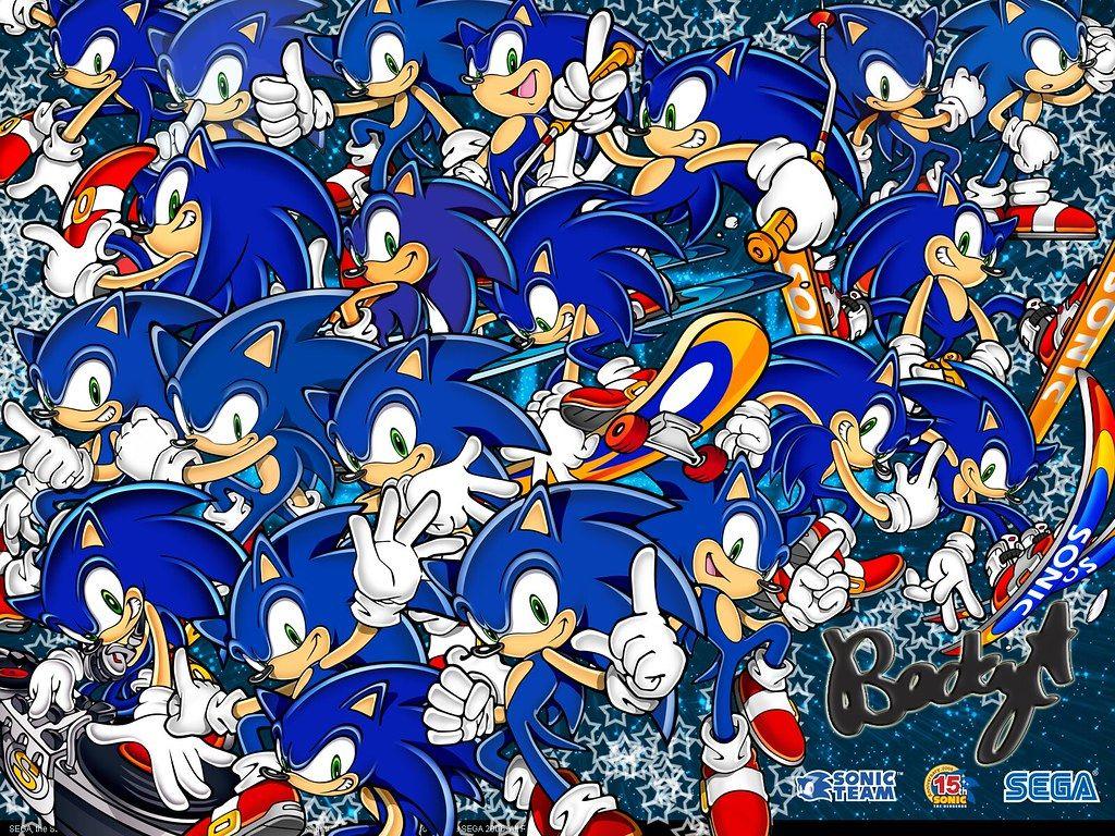 1024x768 Sonic the Hedgehog Wallpaper. Yep siree, I made this. It wa