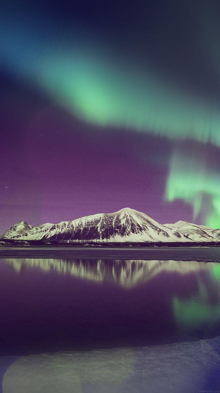 750x1334 FreeiOS8.com. iPhone wallpaper. aurora night sky red bokeh