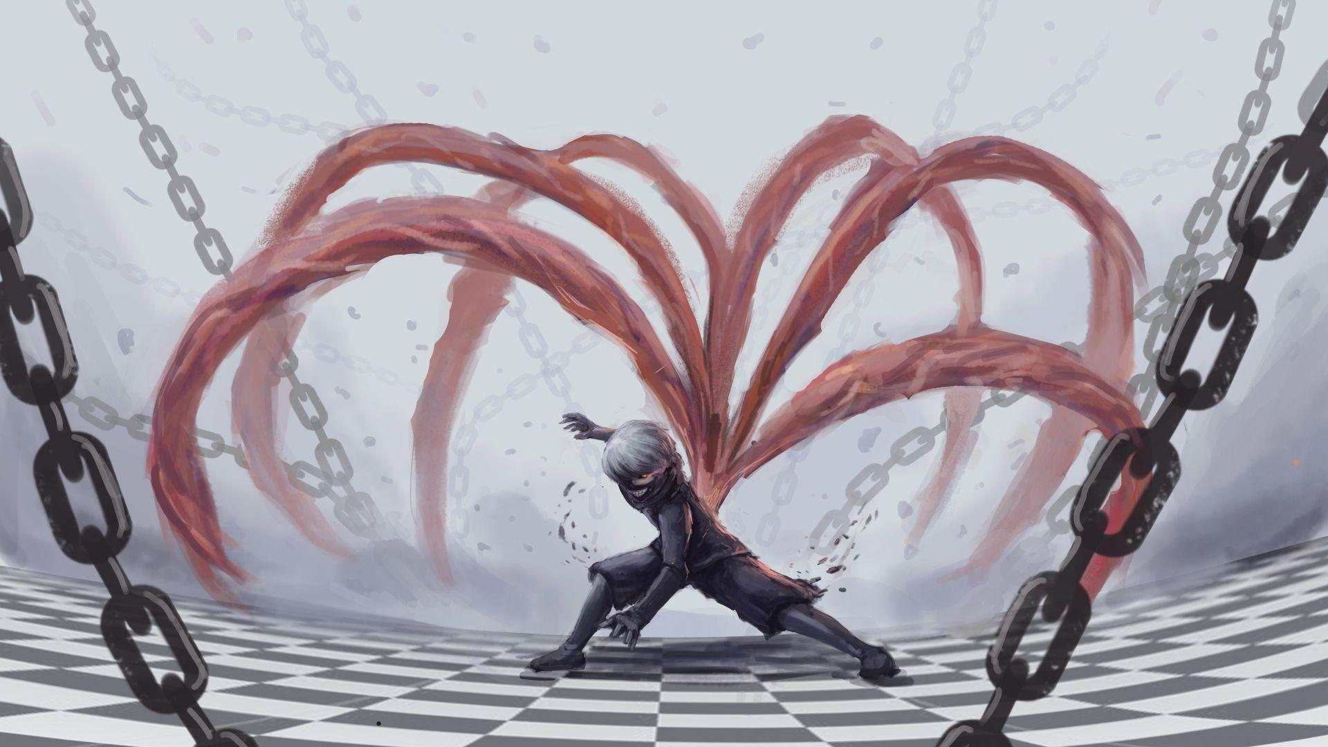 1920x1080 Desktop wallpaper tokyo ghoul, artwork, ken kaneki, anime boy, HD image, picture, background, 55ffae