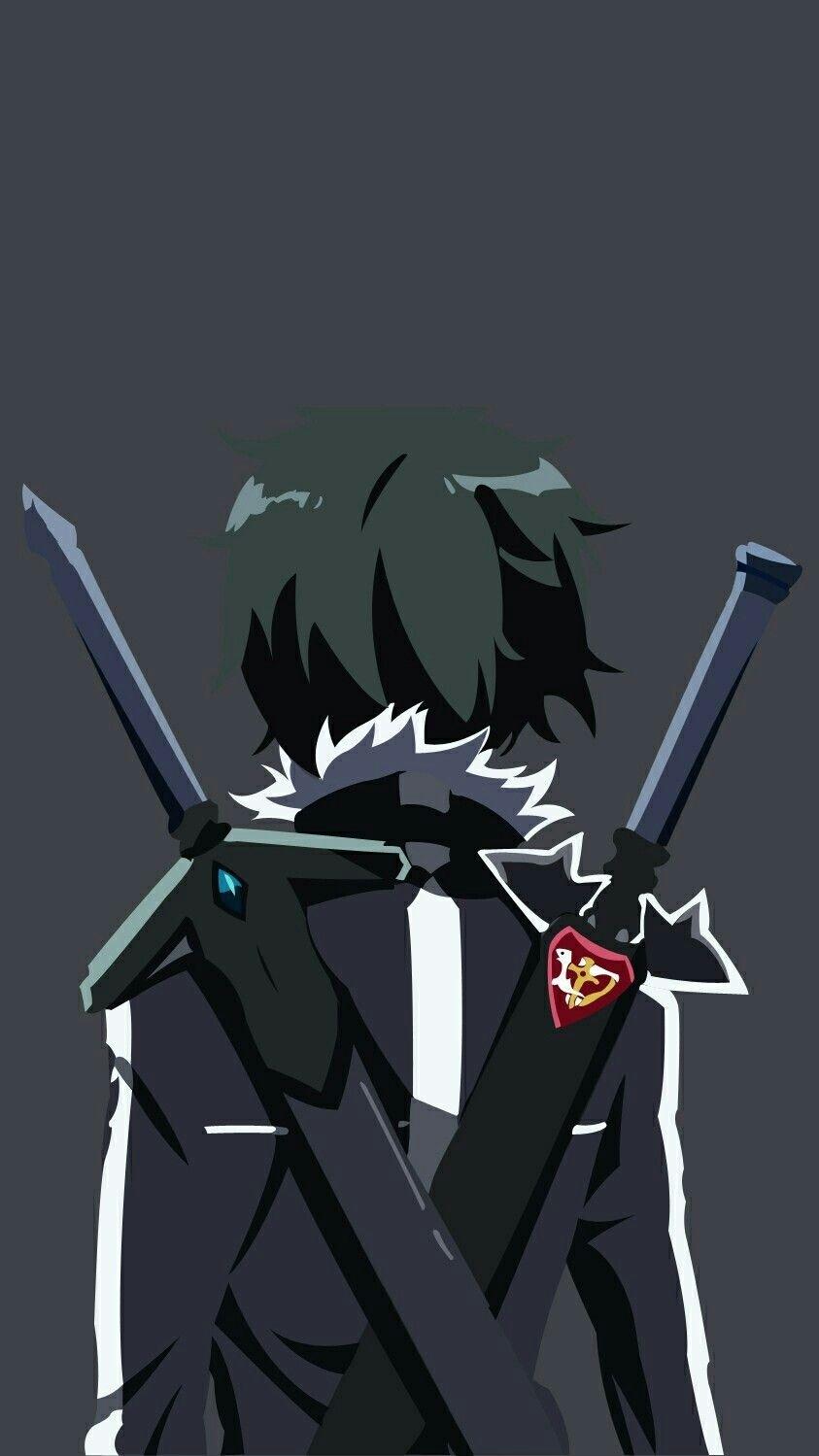 843x1499 Minimalist Anime Phone Wallpaper