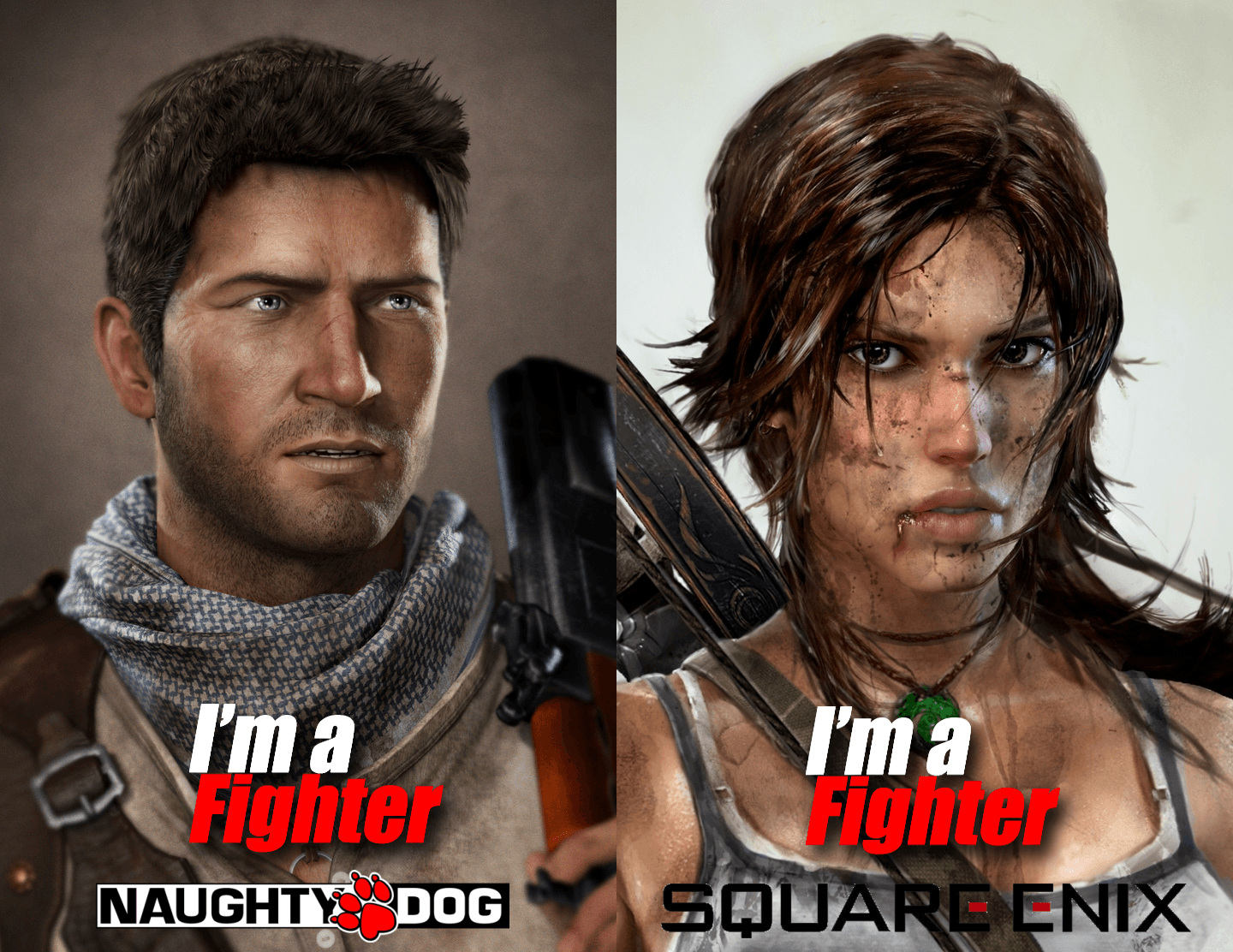 1440x1112 Nathan Drake And Lara Croft Are DOA Fighters