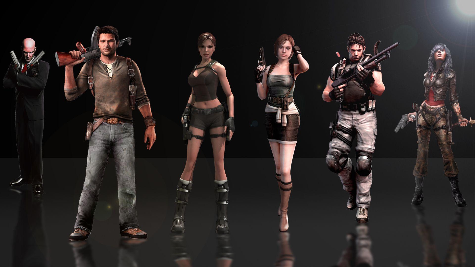 1920x1080 Agent Nathan Drake, Lara Croft, Jill Valentine, Chris Redfield e