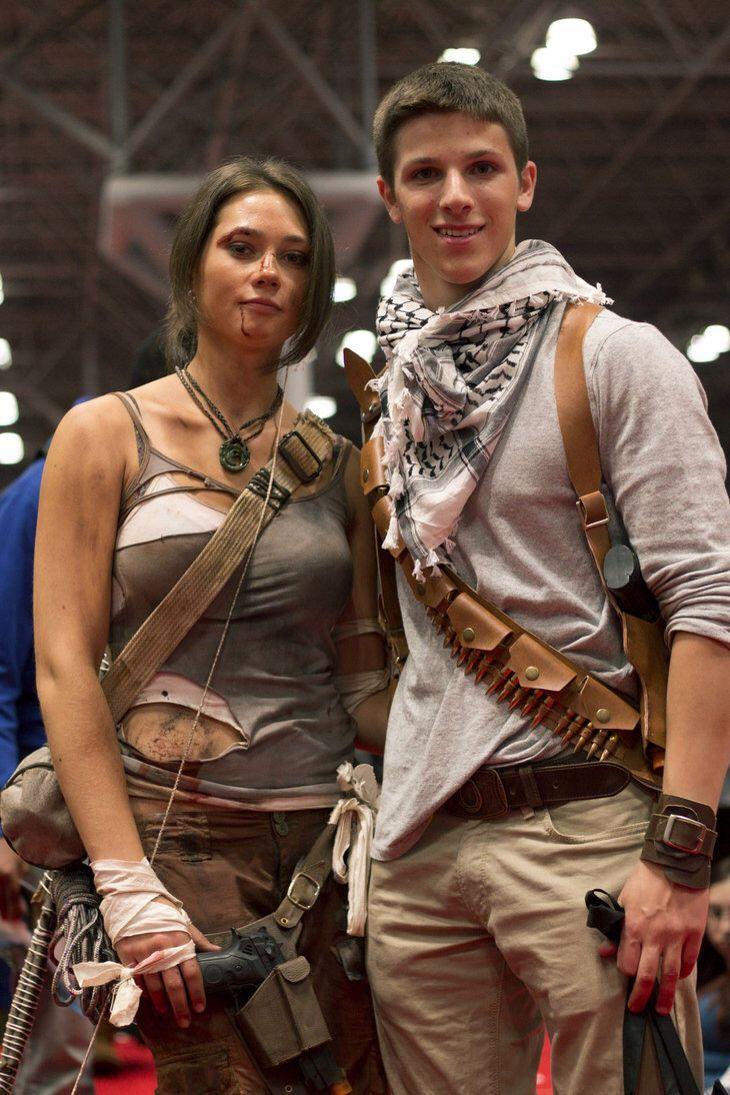 730x1095 Lara Croft and Nathan Drake. Fire. Nathan drake, Lara