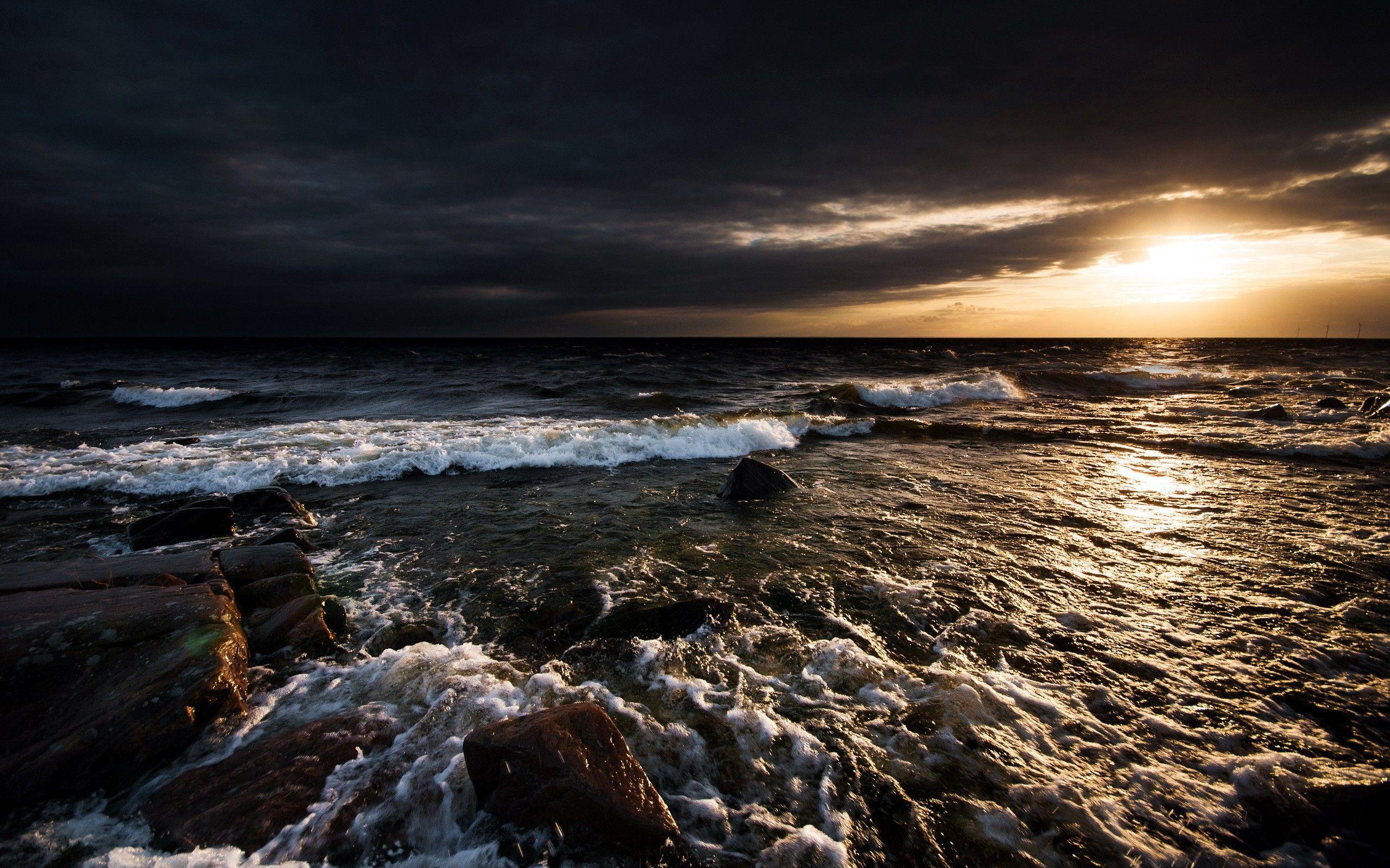 2560x1600 Stormy Ocean Wallpaper Wallpaper For Computer HD Wallpaper