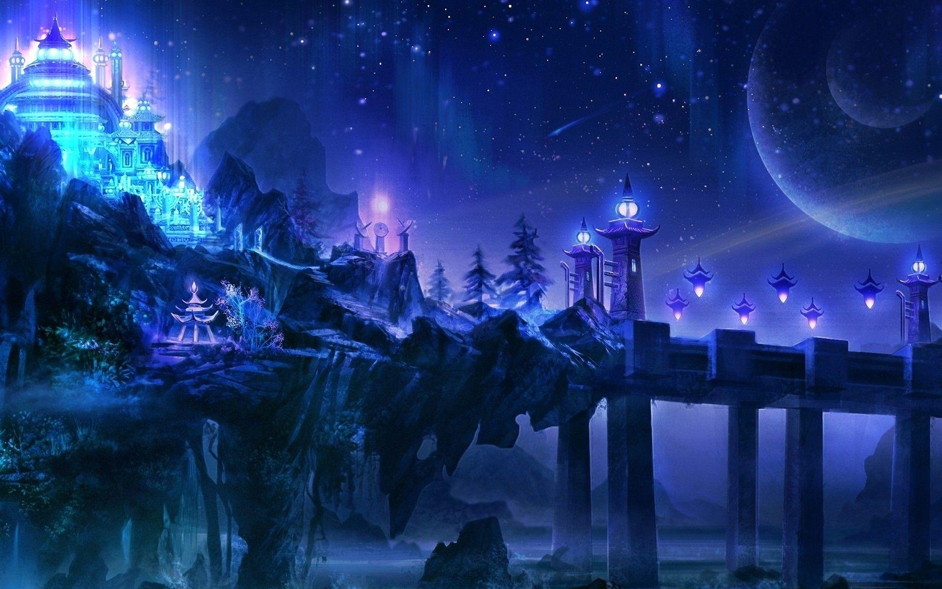 1920x1200 Free Anime Fantasy Landscape Wallpaper Mobile at Cool Monodomo