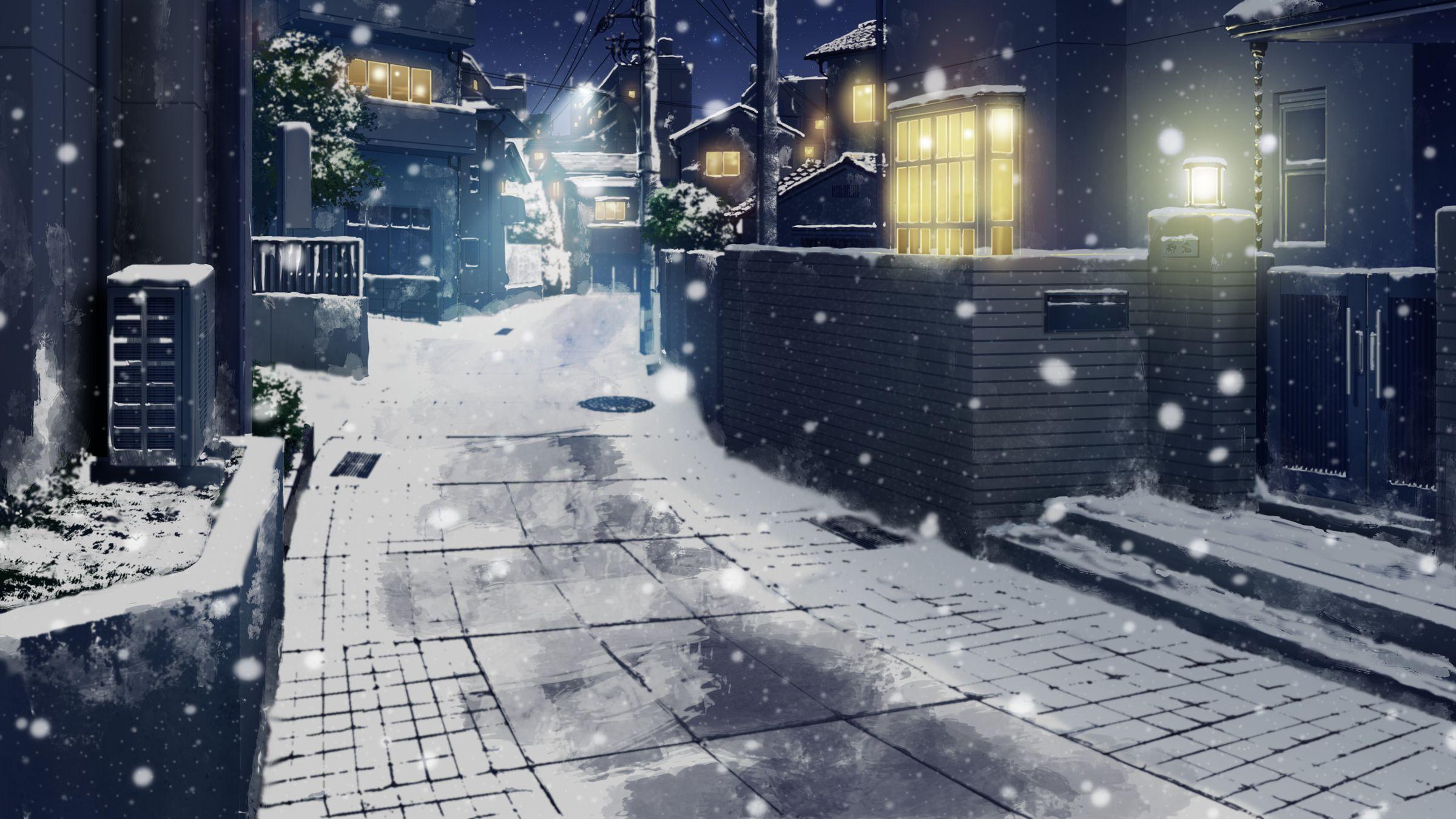 2400x1350 Snow Anime Wallpaper. Anime Wallpaper, Beautiful Anime Wallpaper and Awesome Anime Wallpaper