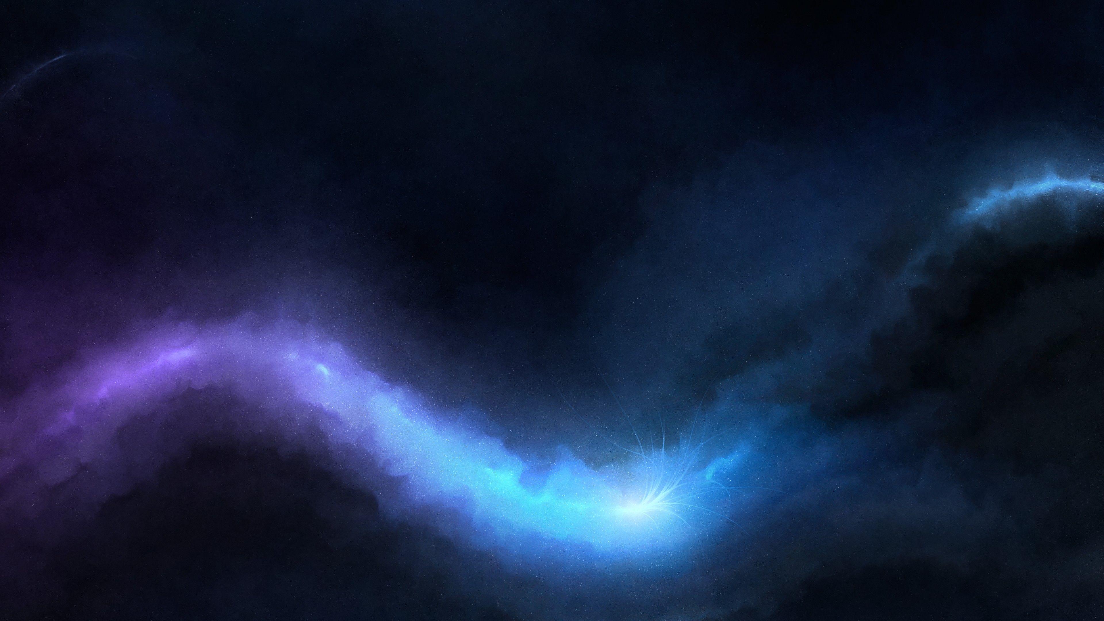 3840x2160 blue, Abstract, Minimalism, Artwork, Space, Nebula Wallpaper HD / Desktop and Mobile Background