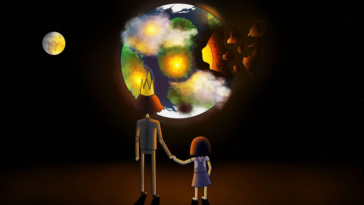 1245x700 Adventure Time Planet space stars mood children wallpaperx2160