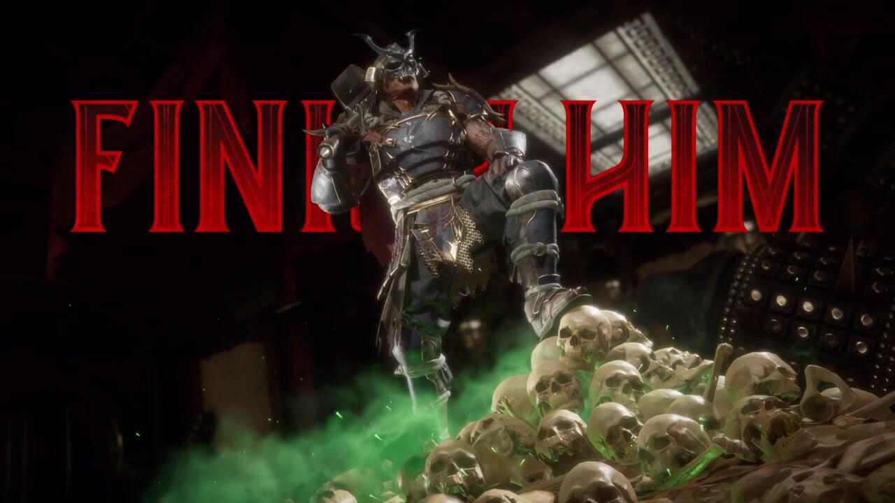 1280x720 Shao Kahn pile of skulls outro w/ Finish him glitch