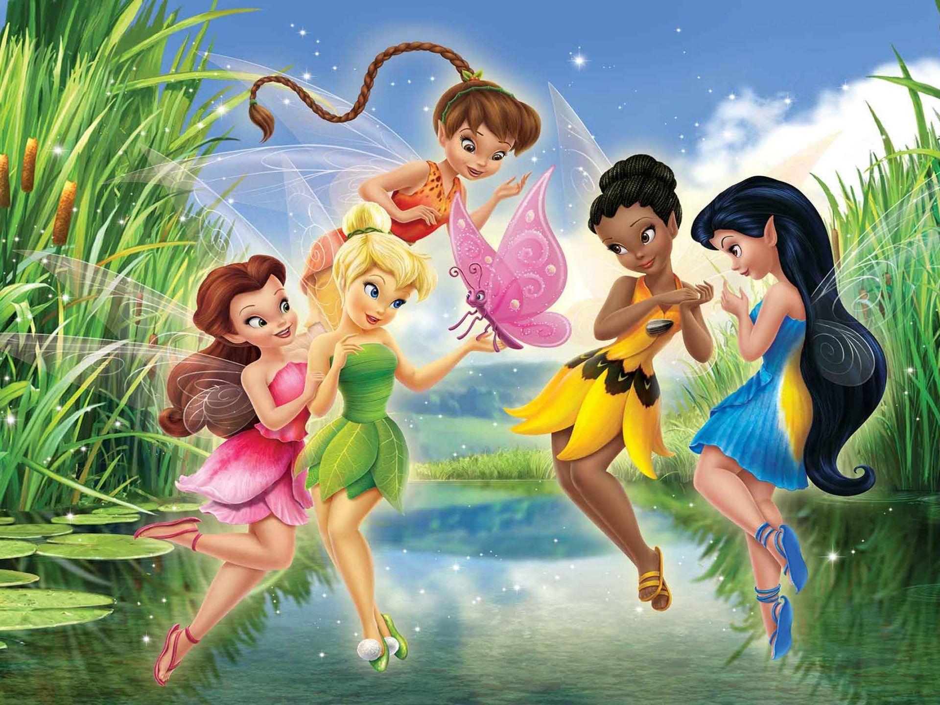 1920x1440 Tinker Bell Disney Fairies Lake Green Reeds Photo HD Wallpaper