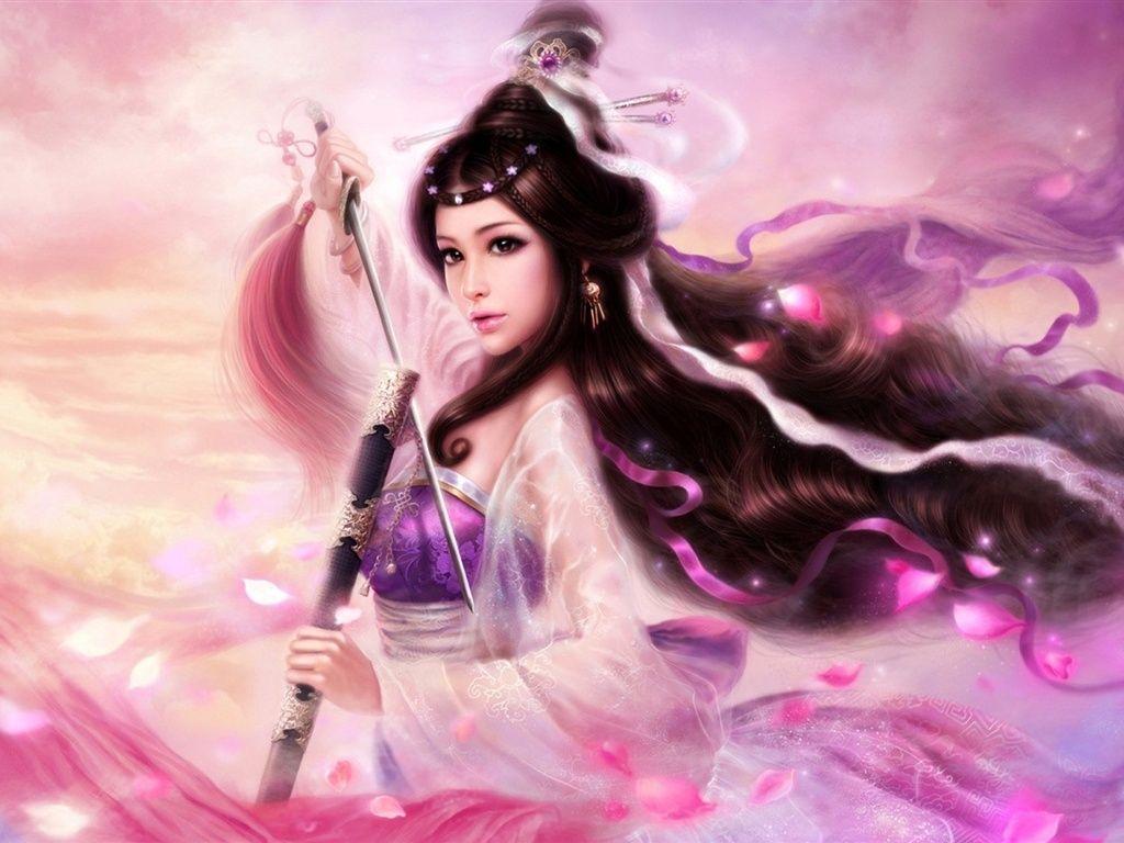 1024x768 Chinese Warrior Lady. Chinese art girl, Fantasy girl, Art