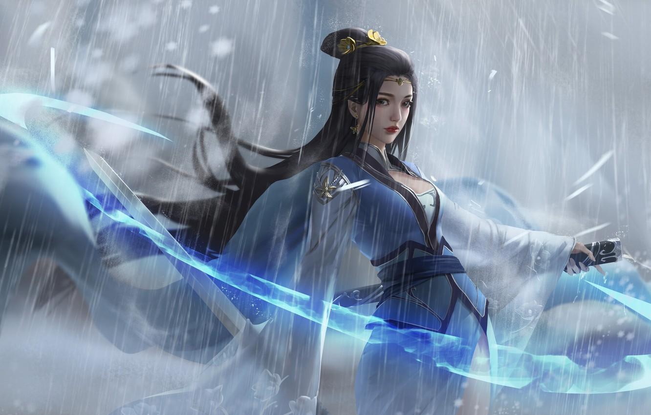 1332x850 Fantasy Oriental Girl Wallpaper
