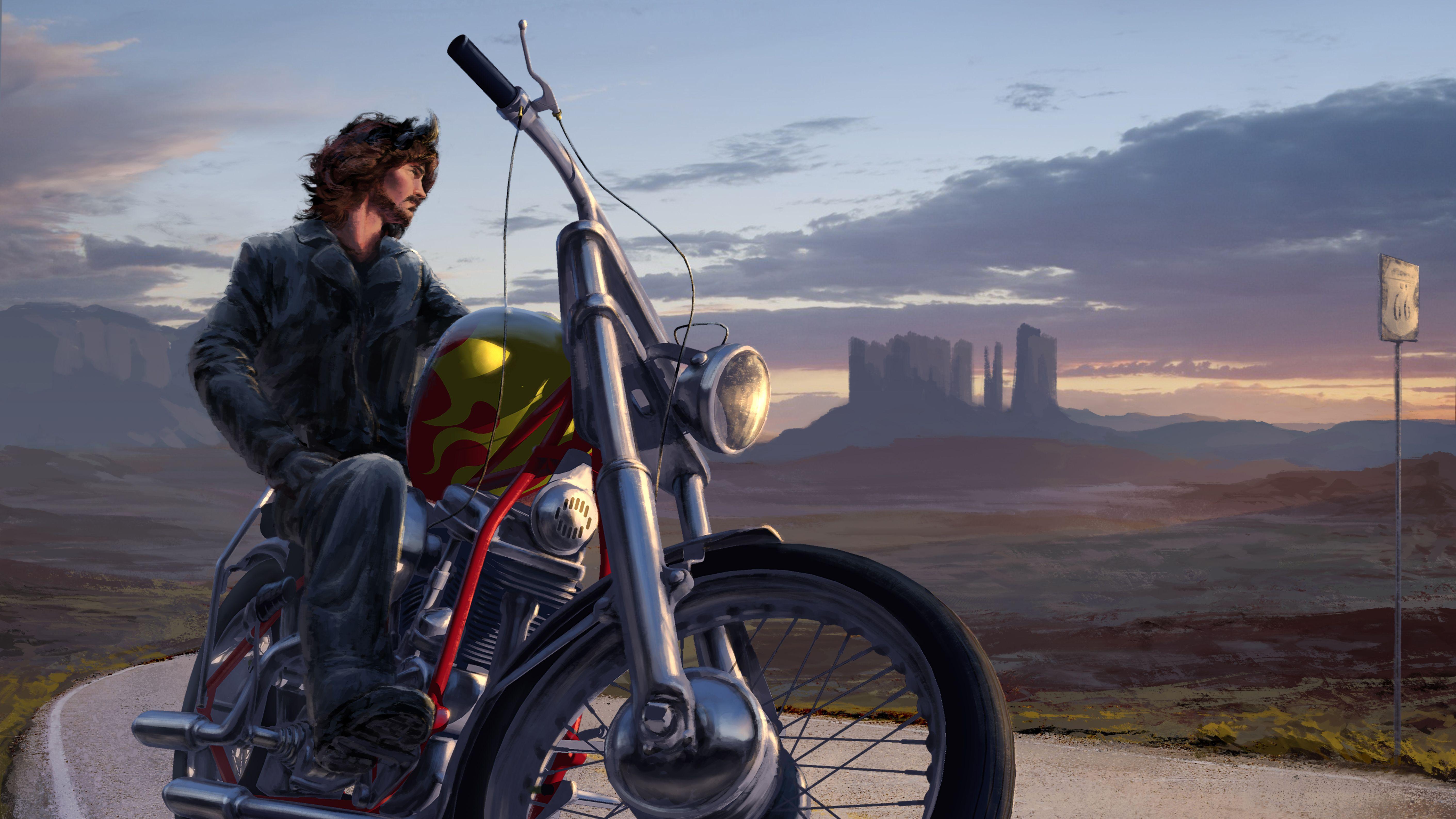5644x3174 Bike Rider Digital Art 5k, HD Artist, 4k Wallpaper, Image, Background, Photo and Picture