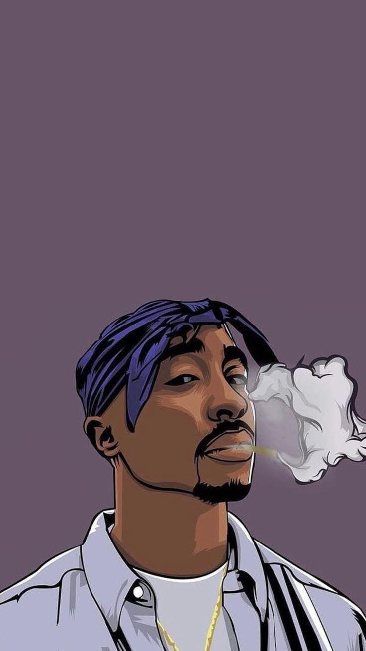 736x1308 Cartoon Trippy Rapper Wallpaper
