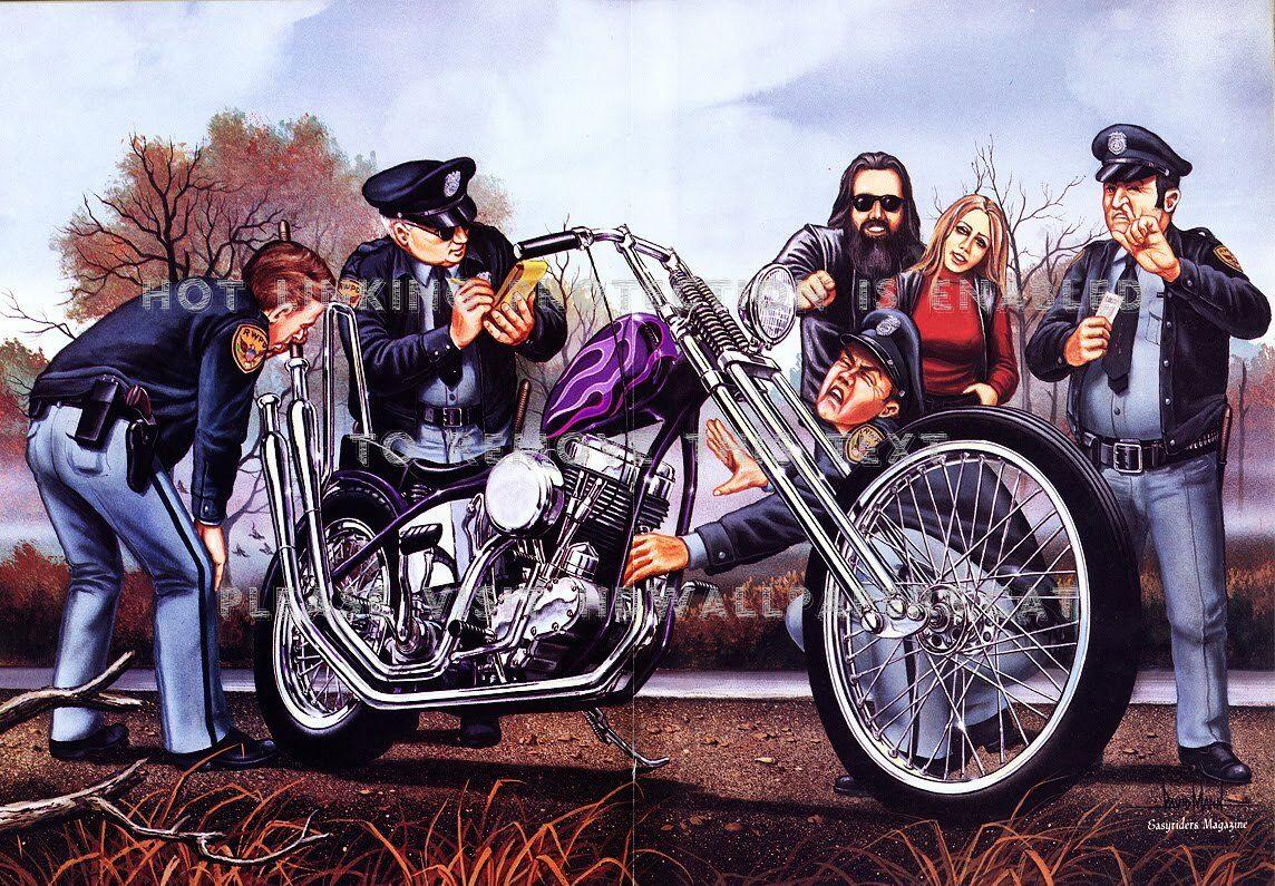 1144x795 getting a ticket bike biker art harley