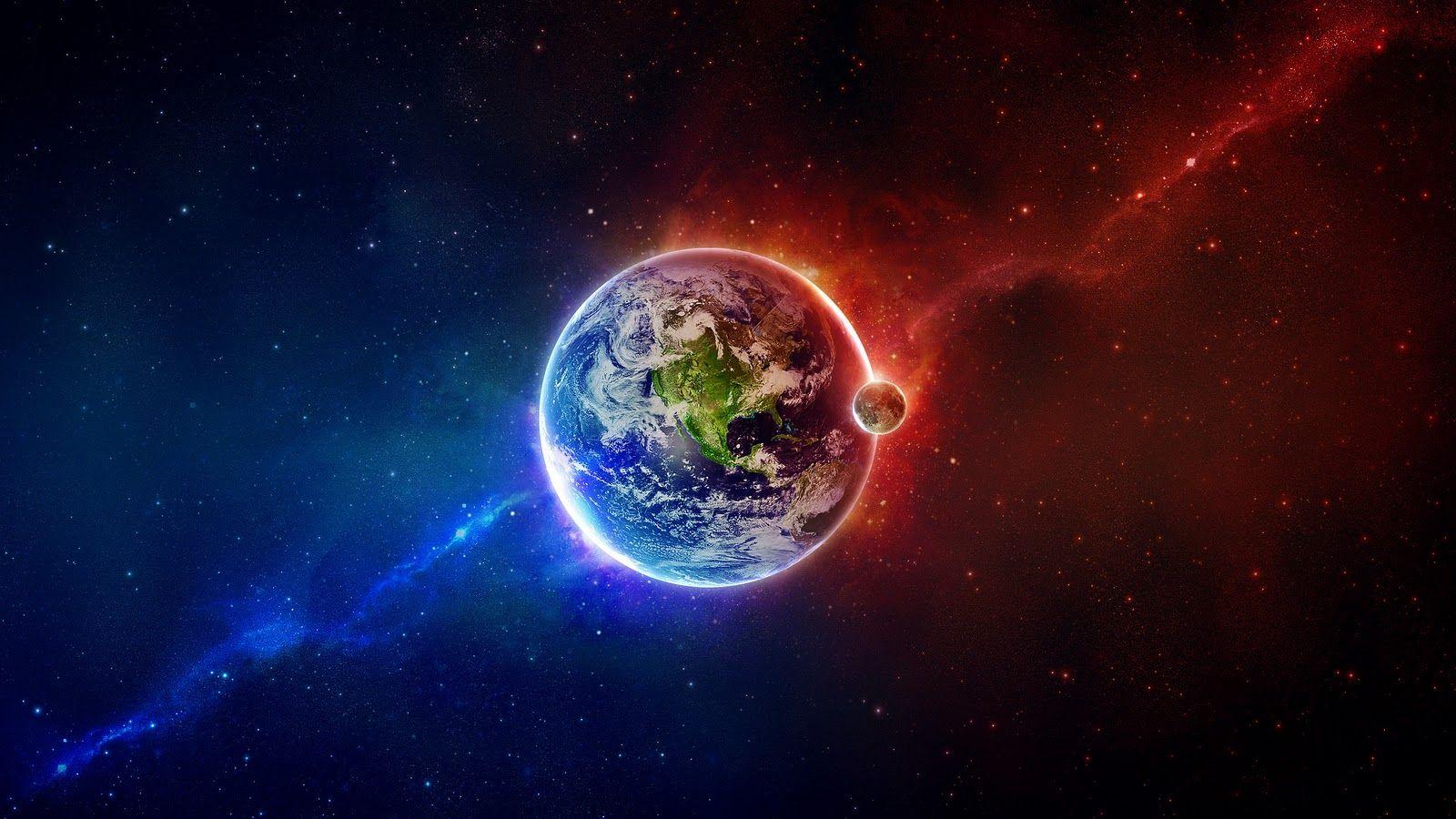 1600x900 Free download Abstract Space Art Blue Red HD Wallpaper Epic Desktop Background [1600x900] for your Desktop, Mobile & Tablet. Explore Blue Space Wallpaper HD. Beautiful Space Wallpaper, Beautiful views