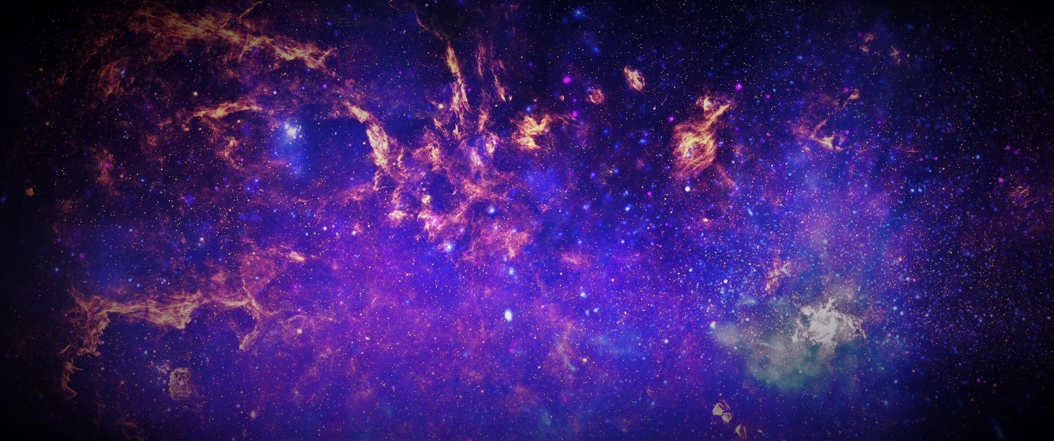 3440x1440 #stars, #space art, #space, #galaxy, #sky, #blue, #planet, wallpaper. Mocah.org HD Desktop Wallpaper