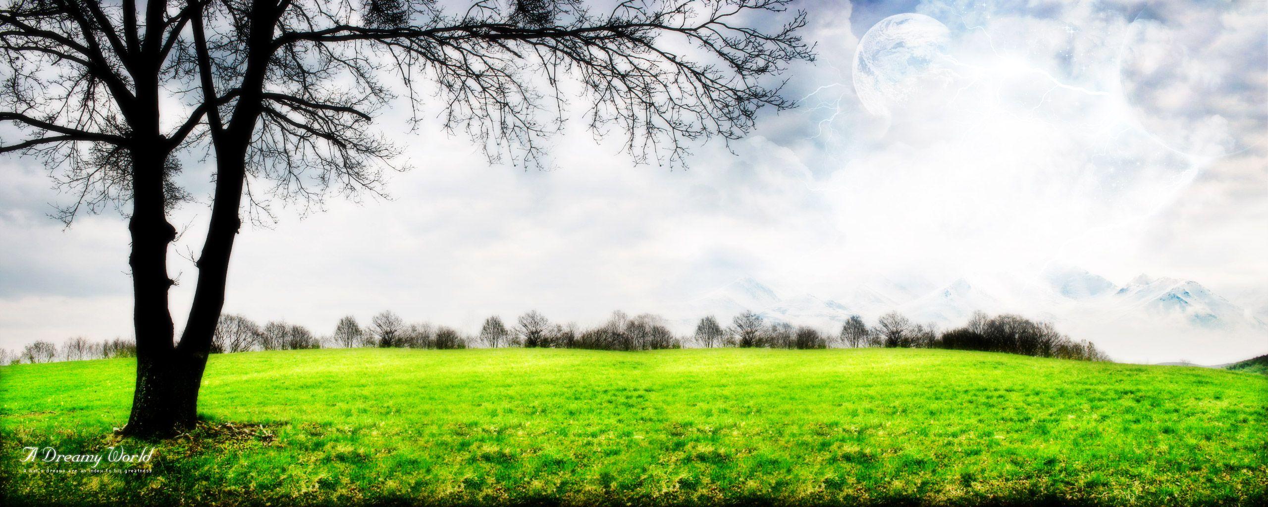 2560x1024 A Dreamy World DUALSCREEN Wallpaper 20 World Wallpaper