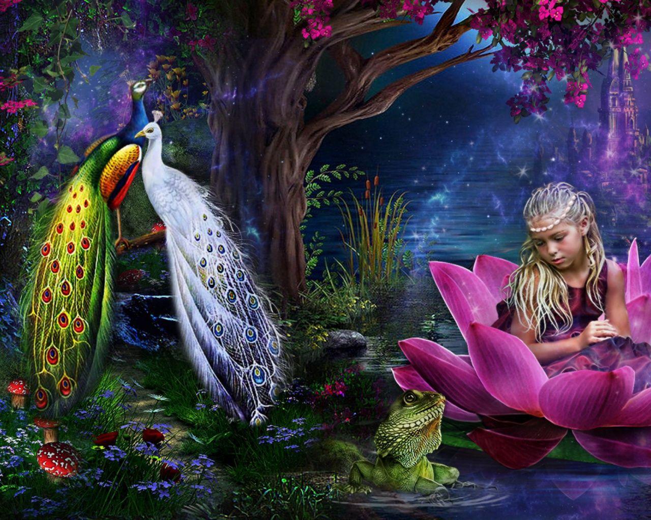 1280x1024 Tropical Animals Child Lotus desktop PC and Mac wallpaper