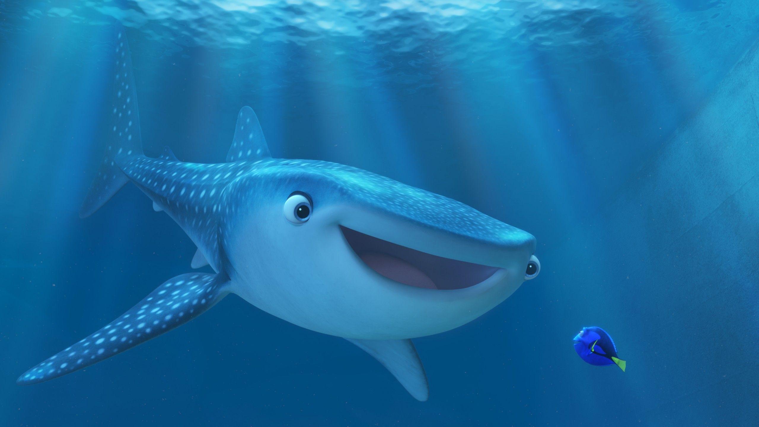 Hình nền 2560x1440 Finding Dory, Nemo, cá mập, Cá, Pixar, Hoạt hình, Phim