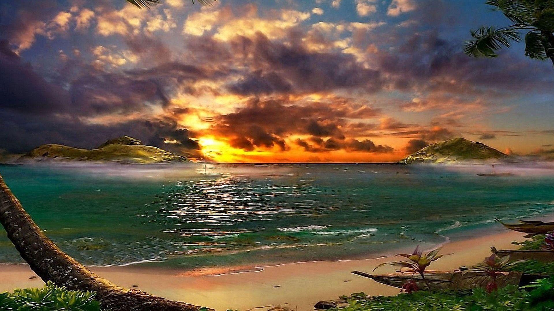 1920x1080 Tropical Wallpaper HD Elegant Tropical island Sunset Wallpaper Inspiration of The Hudson