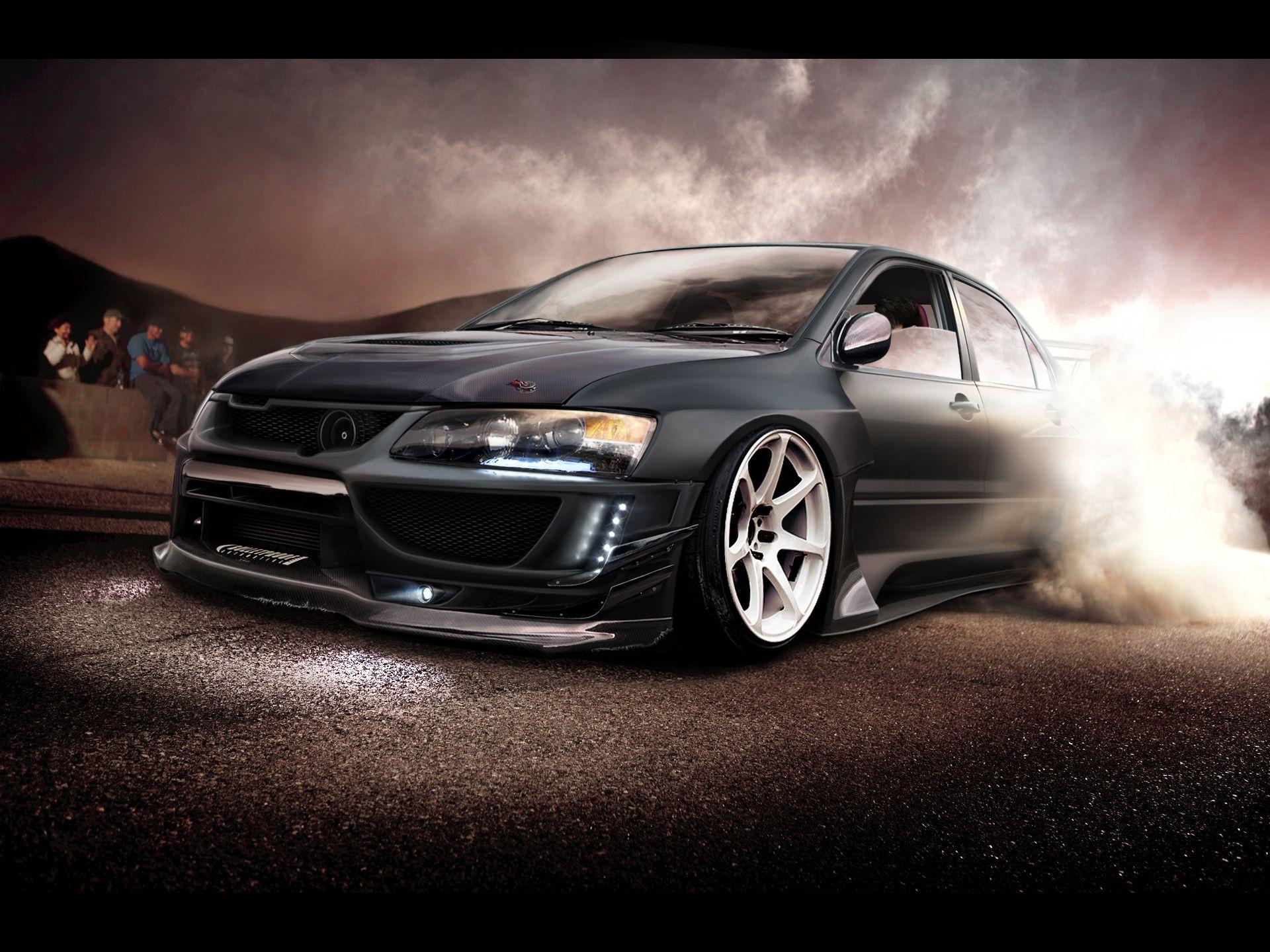 1920x1440 Mitsubishi EVO Burnout Desktop Wallpaper