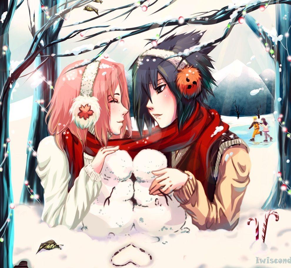 990x912 Phi Stars: Phi Stars Worthy Christmas Anime Wallpaper. Sasusaku, Sakura and sasuke, Anime