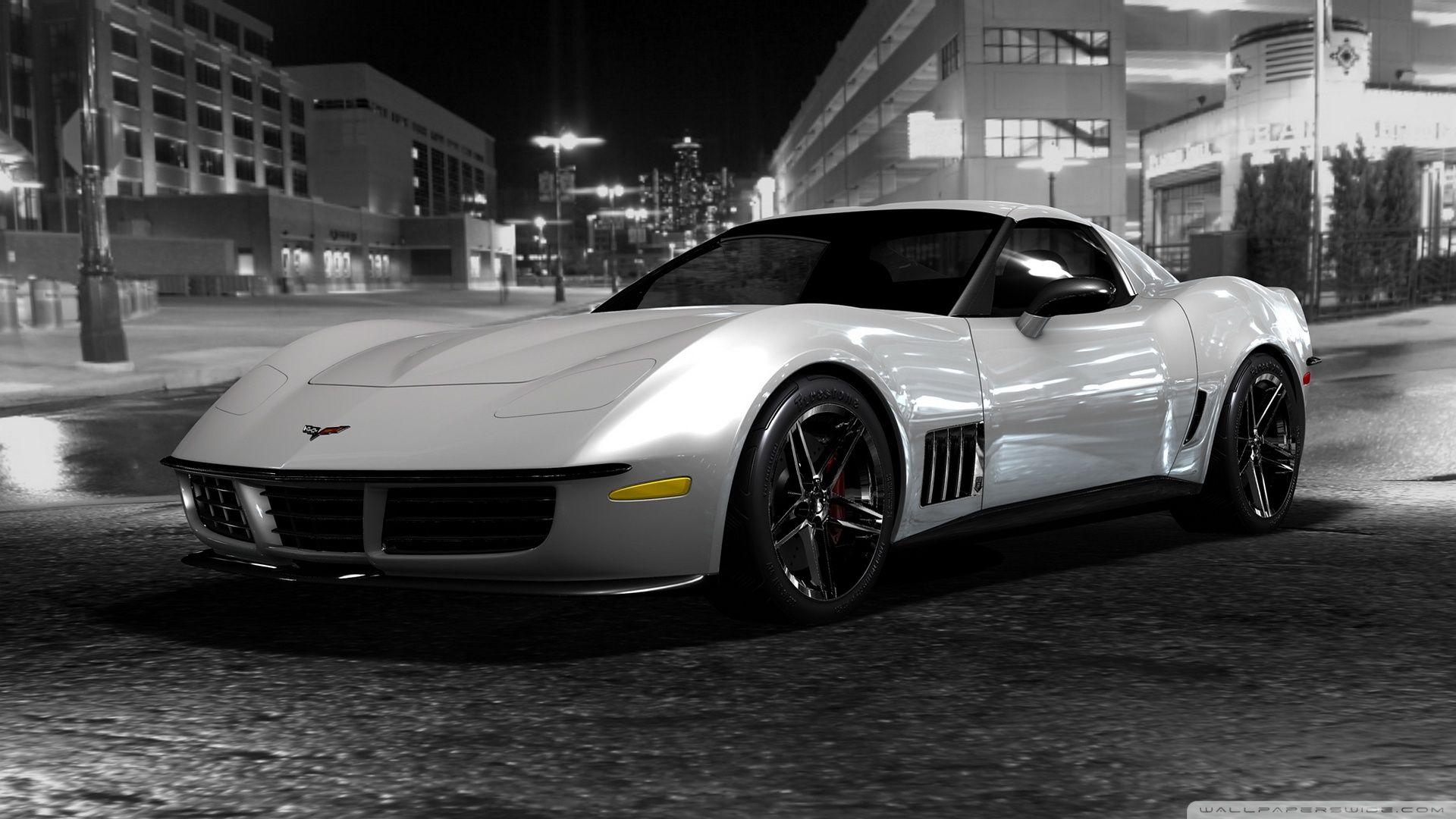 1920x1080 chevrolet, Corvette, Stingray, Black, And, White Wallpaper HD / Desktop and Mobile Background