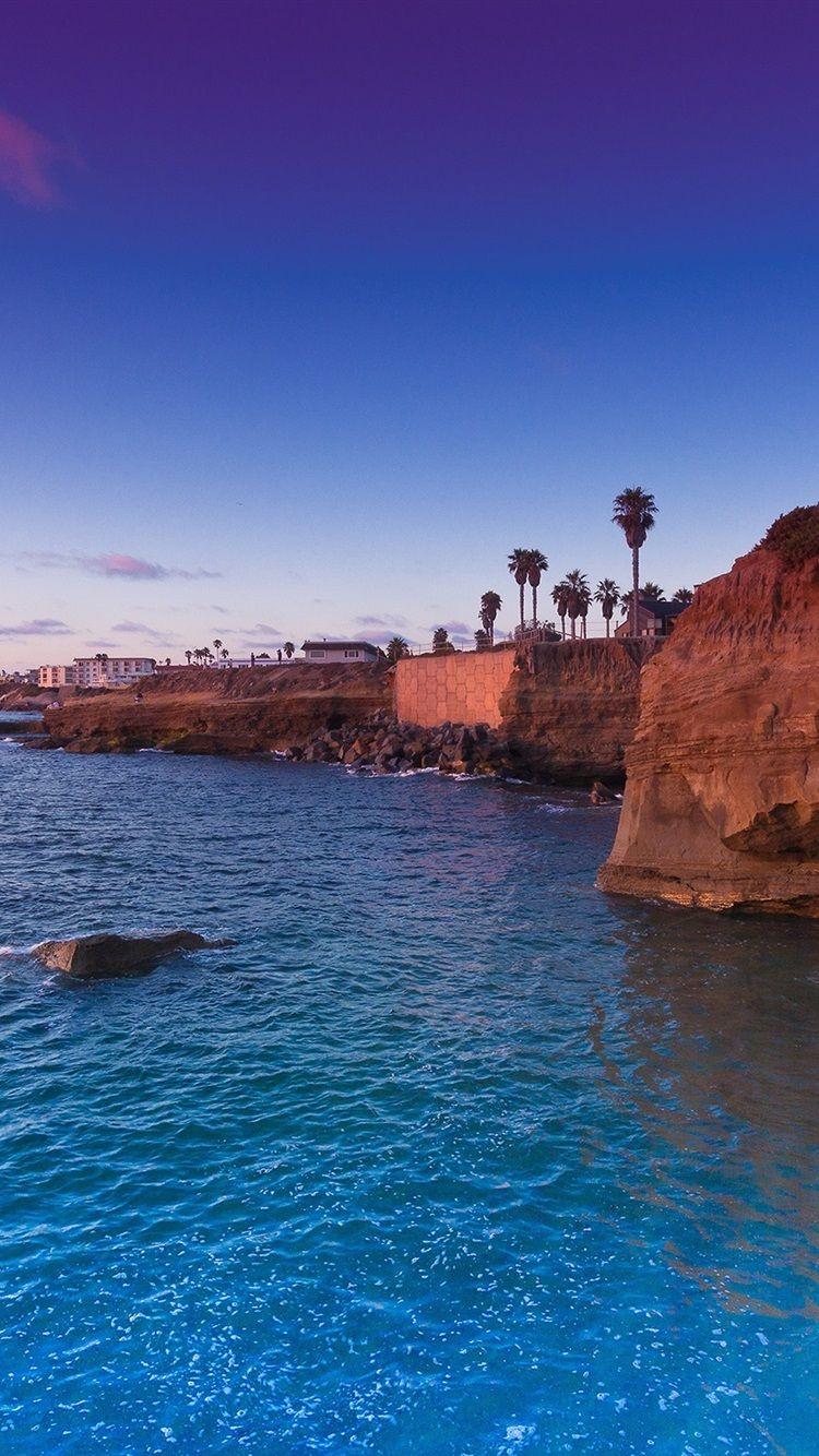 750x1334 USA, California, San Diego, USA, Sunset, Cliffs, Blue Sea, Sky 750x1334 IPhone 8 7 6 6S Wallpaper, Background, Picture, Image
