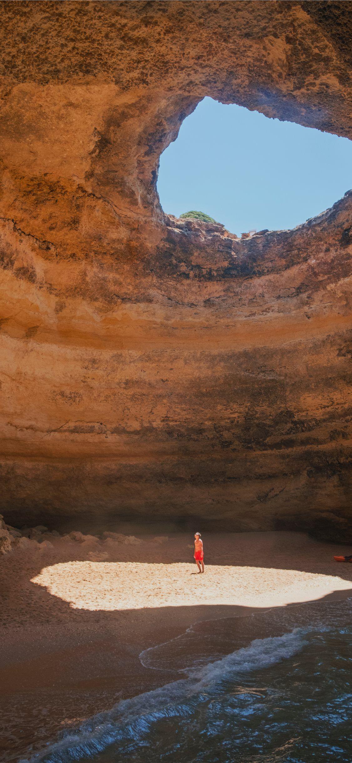 1125x2436 Bengail Cave Algarve Portugal iPhone X Wallpaper Free Download
