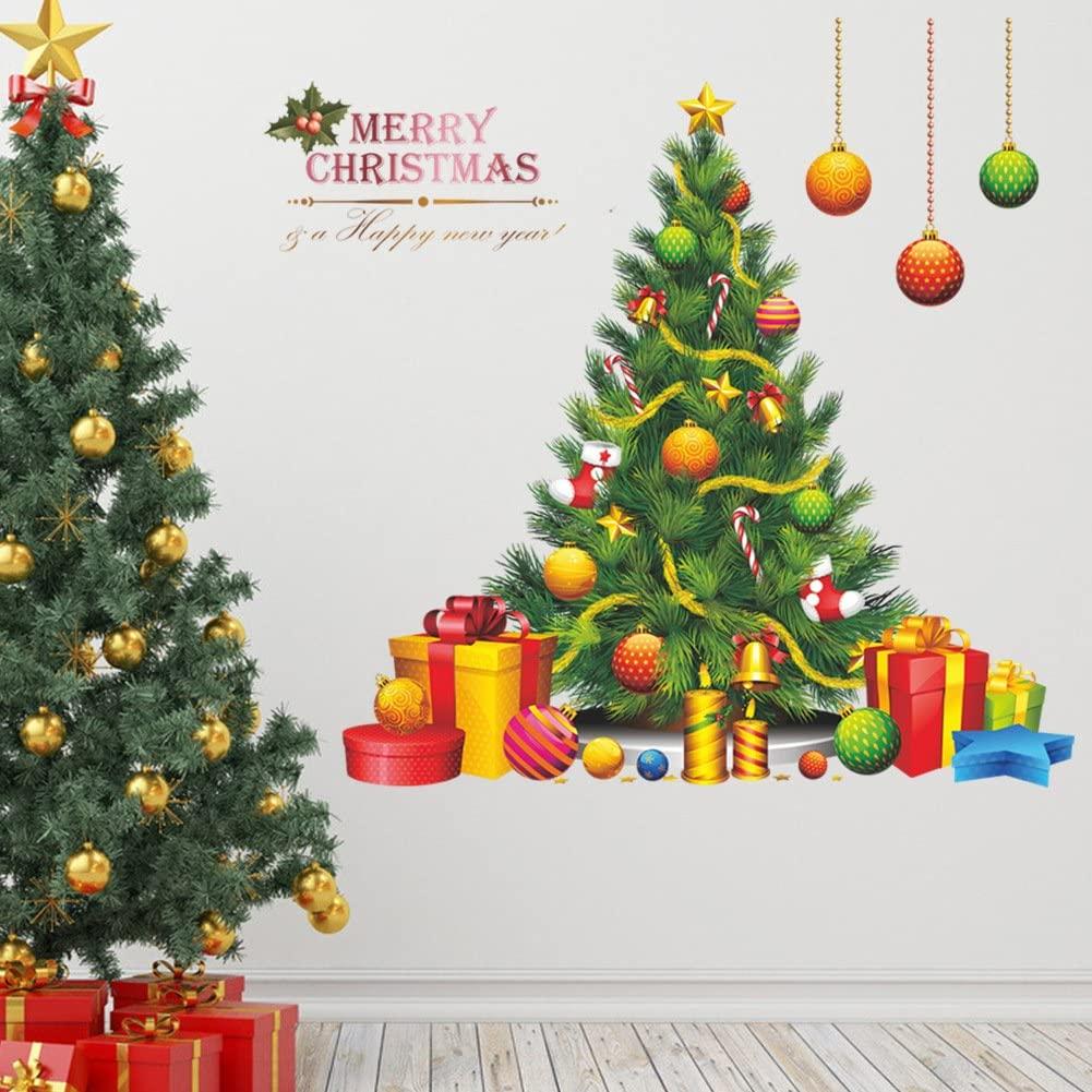 1001x1001 Zooarts DIY 3D Removable Merry Christmas Trees Mural Wall Sticker Decal Wallpaper Window Decor Mural: Amazon.ca: Home & Kitchen