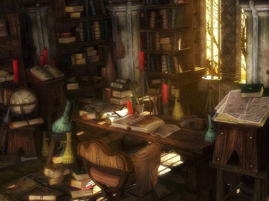 1024x768 Library Wallpaper Image