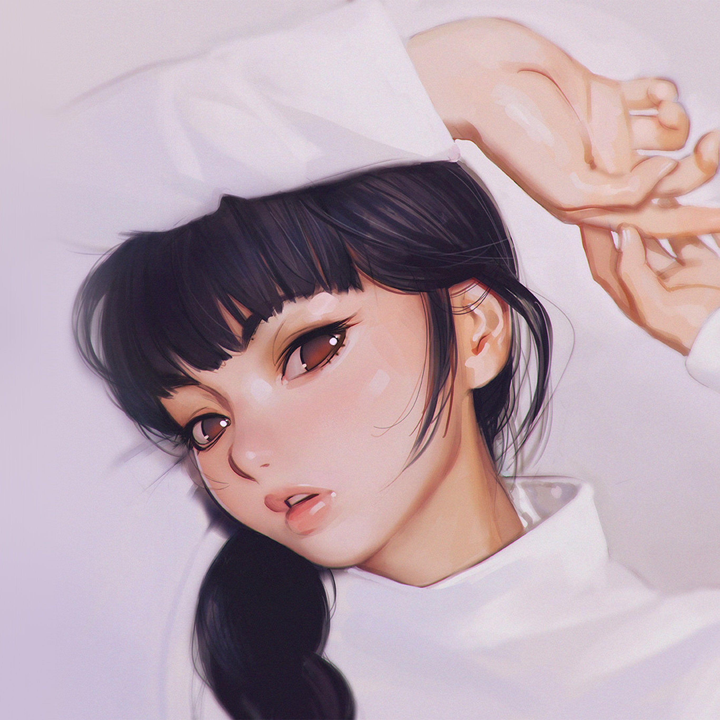 2732x2732 Wallpaper Art Girl