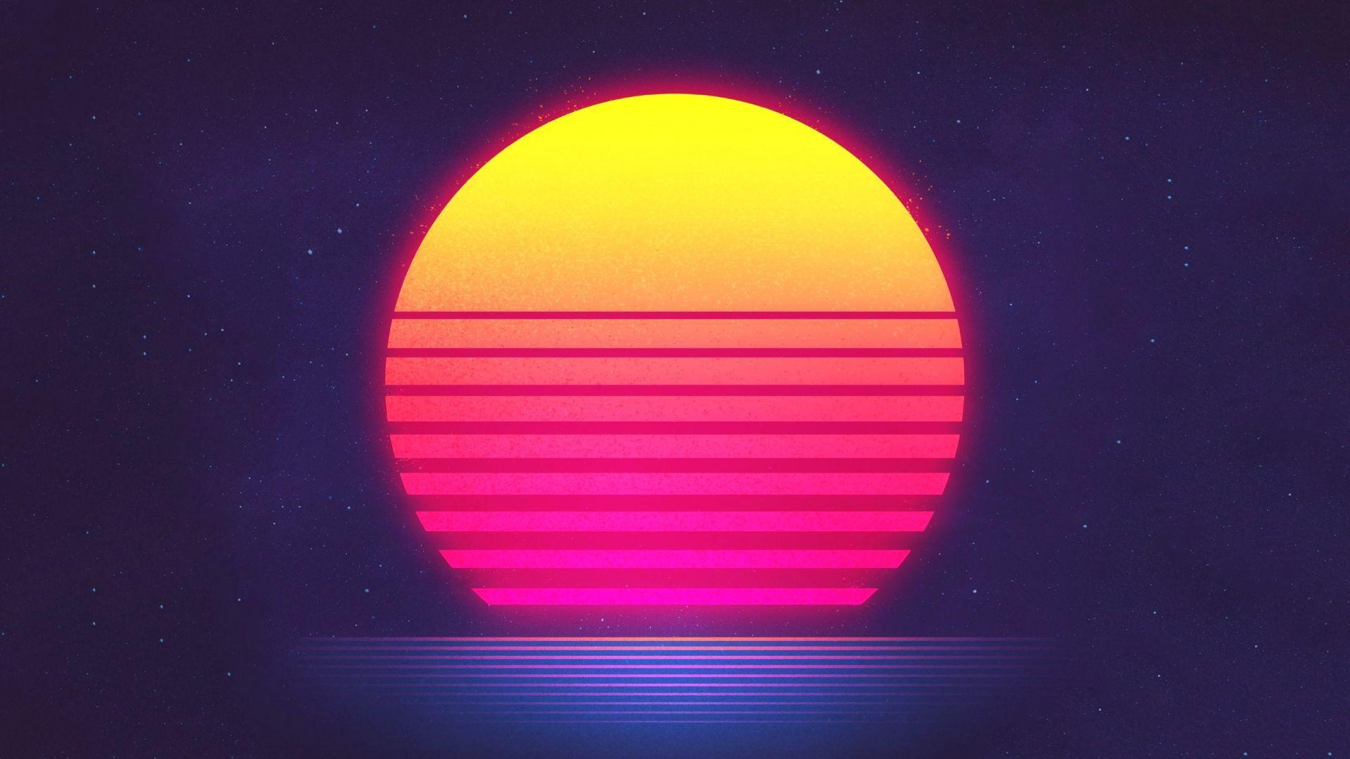 1920x1080 Retro Sun Wallpaper