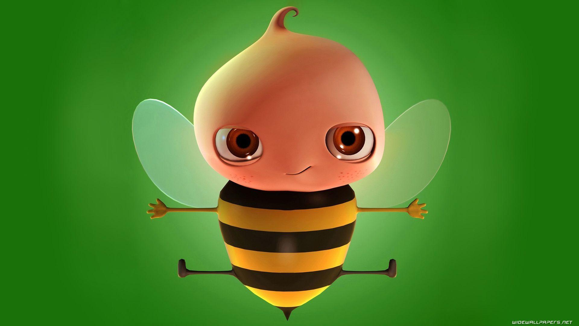 1920x1080 Cute Bee Wallpaper