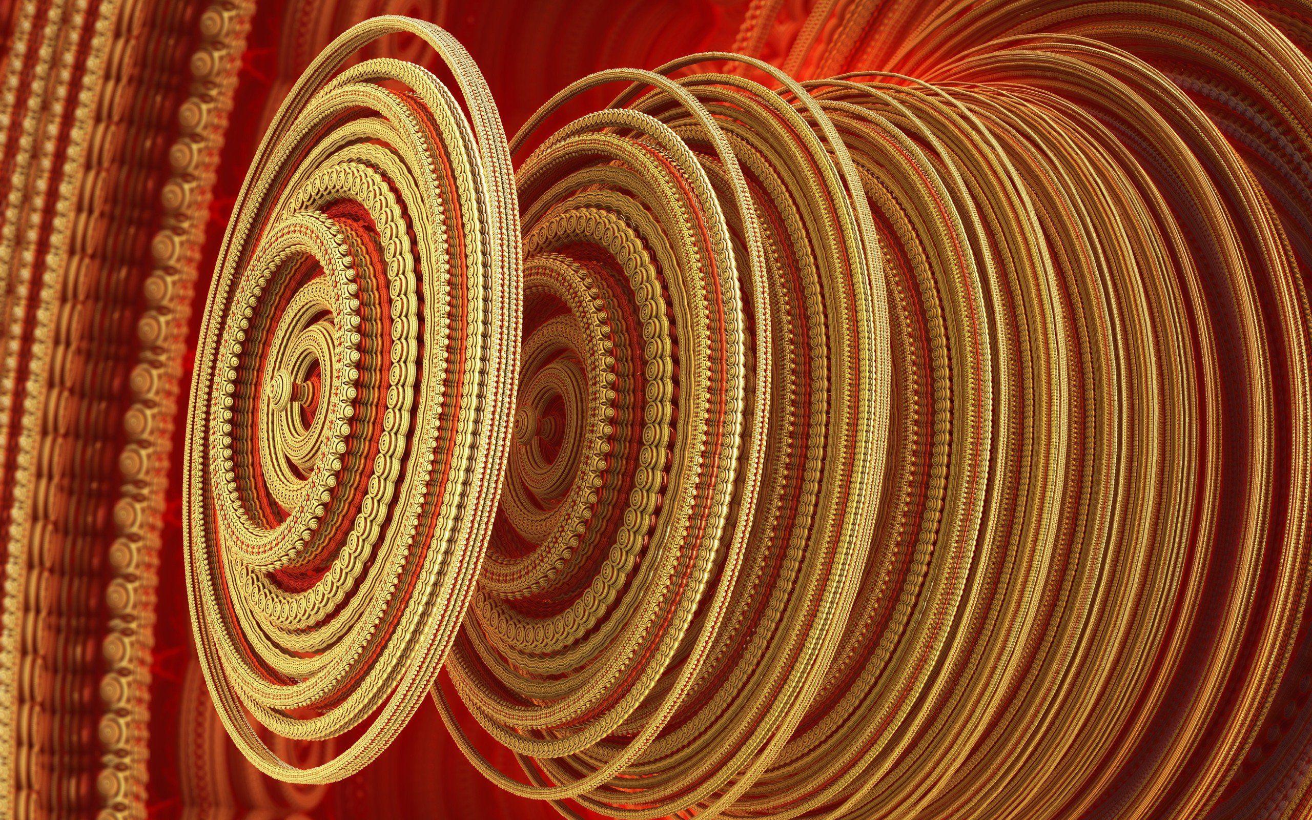 2560x1600 Abstract orange fractals geometry turbine wallpaperx1600