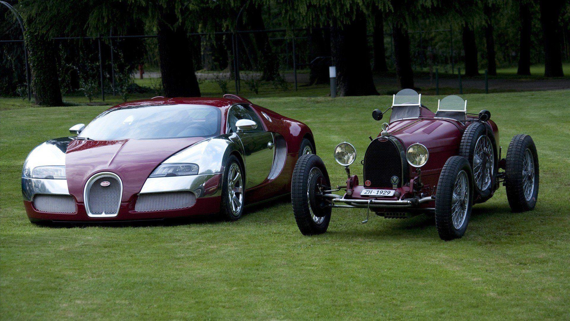 1920x1080 vehicle, Car, Old car, Classic car, Bugatti, Bugatti Veyron, Grass, Bugatti Type 35 Grand Prix Wallpaper HD / Desktop and Mobile Background