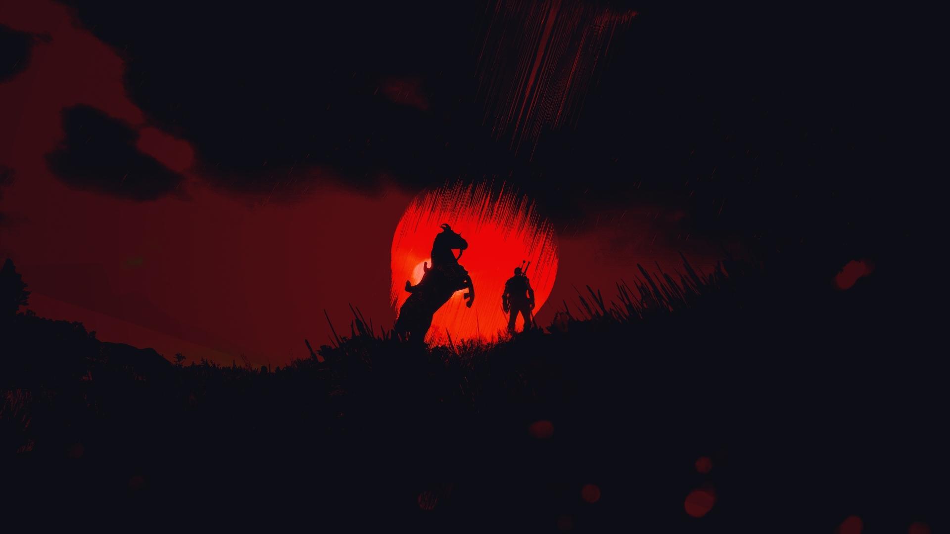 1920x1080 Minimalist Witcher Wallpaper 1920x1080