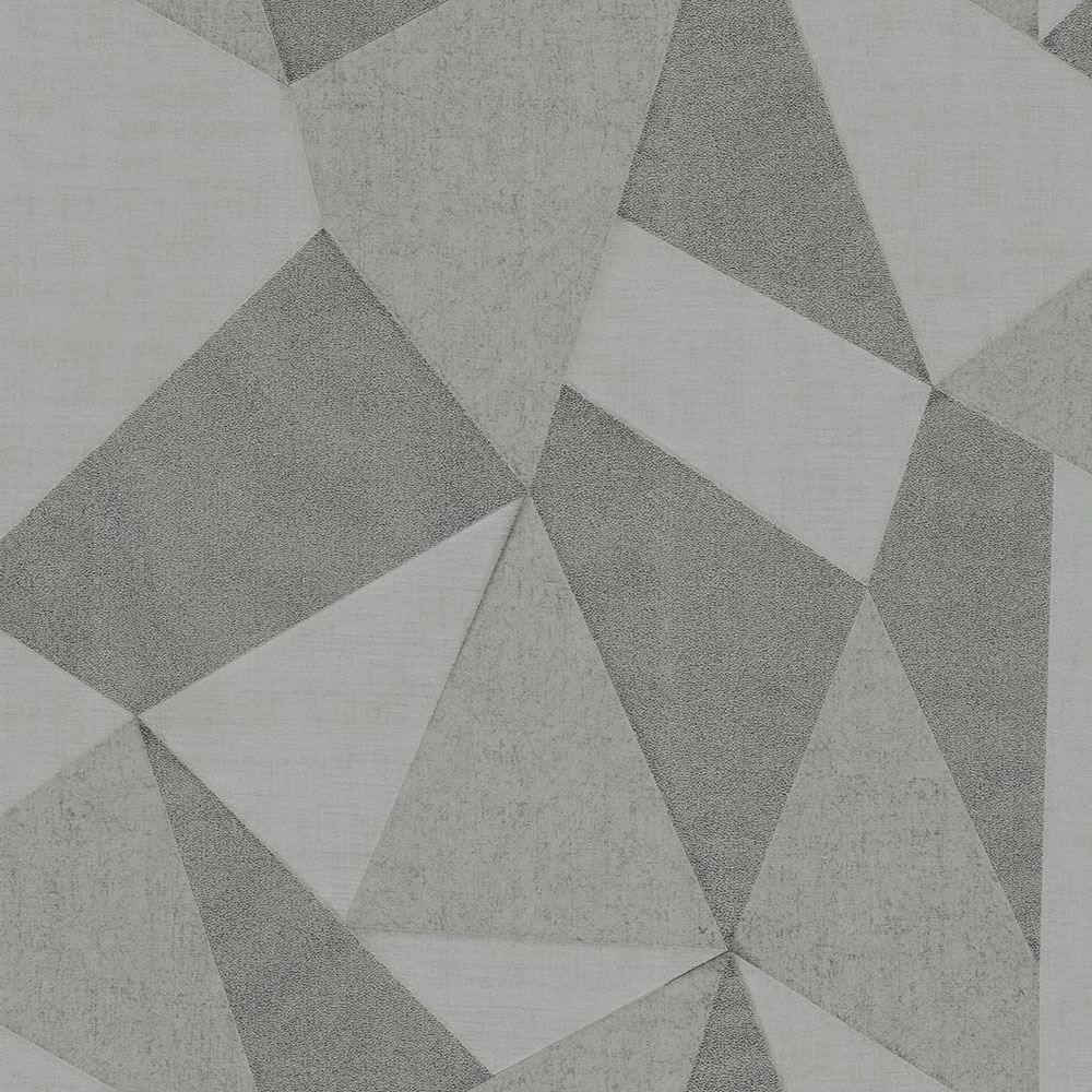 1000x1000 Fine Decor Milano Geometric Fractal Glitter Wallpaper M95601 Soft Silver / Grey