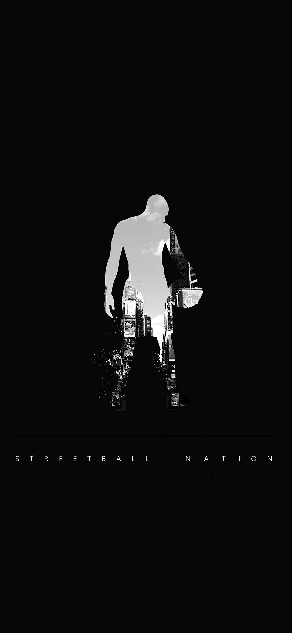 1125x2436 Street Ball Nation Illust Minimal Art Dark