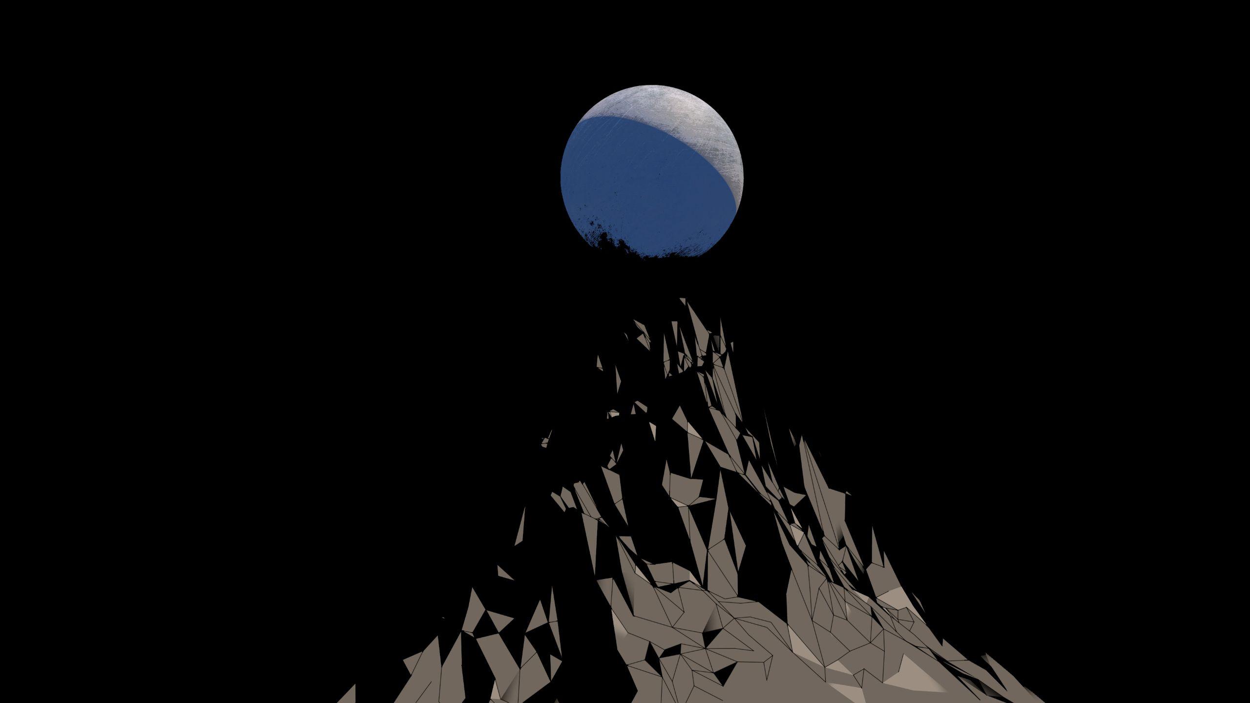 2560x1440 Black Mountains Vector Minimal Art 1440P Resolution Wallpaper, HD Minimalist 4K Wallpaper, Image, Photo and Background