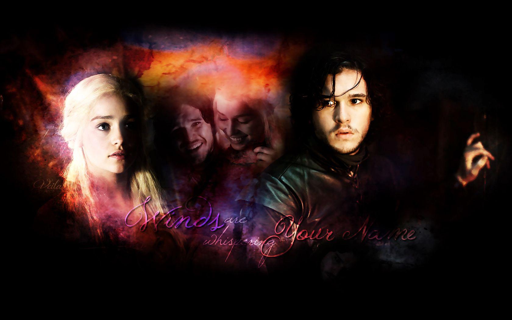 1680x1050 Daenerys Targaryen & Jon Snow of thrones wallpaper